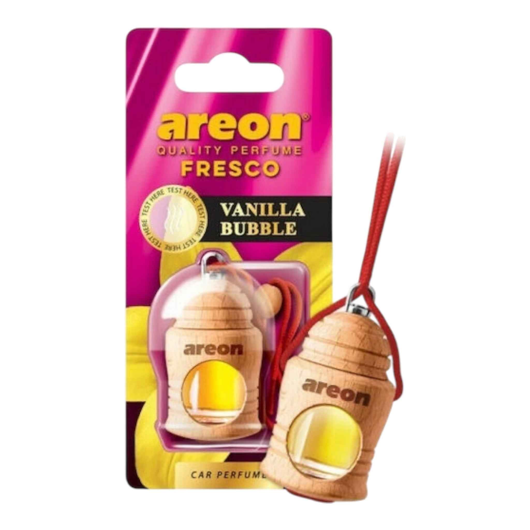 Areon Κρεμαστό Αρωματικό Υγρό Αυτοκινήτου Fresco Vanilla Bubble 4ml Χωρίς Χρώμα