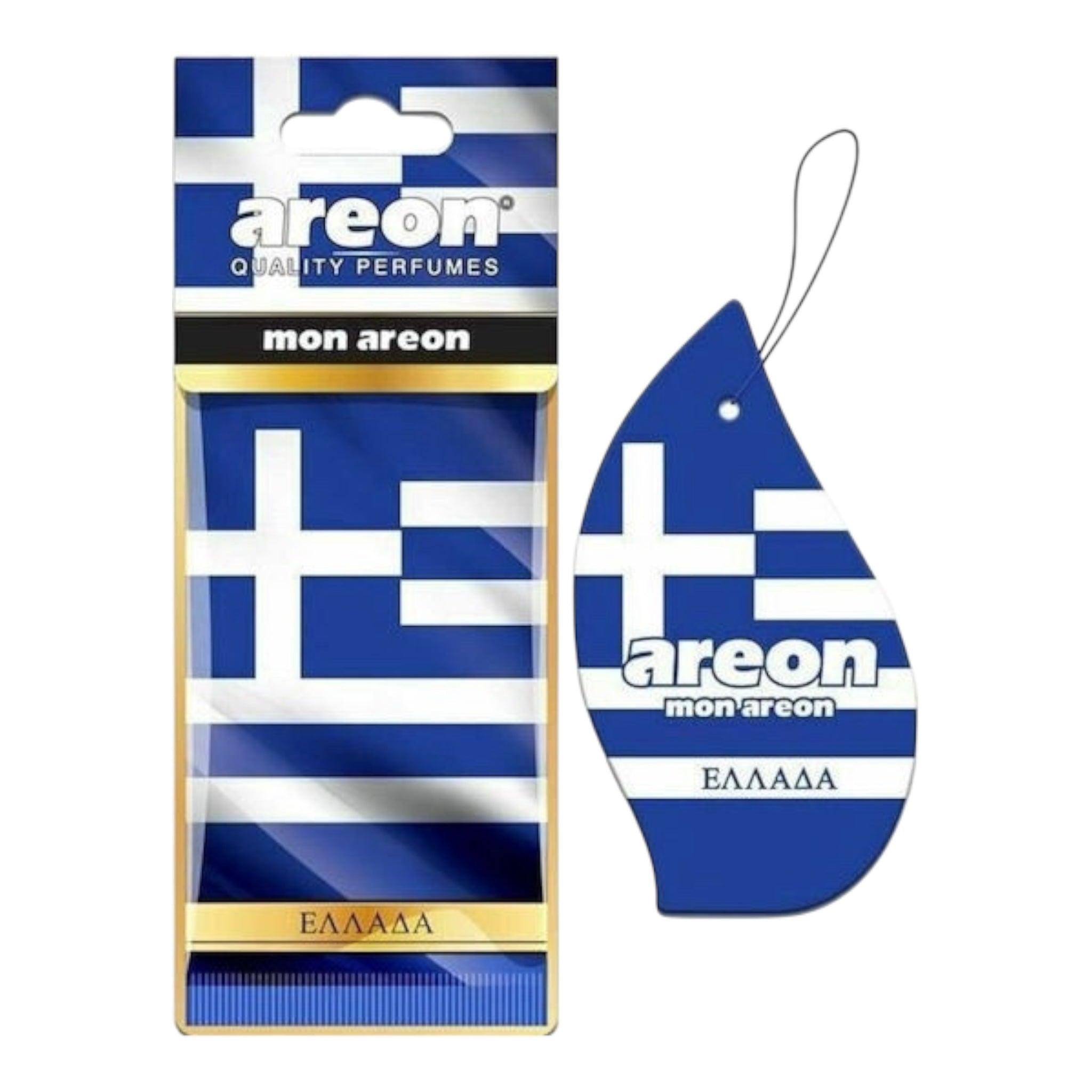 Areon Αρωματική Καρτέλα Κρεμαστή Αυτοκινήτου Mon Ελλάδα MF04 Χωρίς Χρώμα - Angel shopping