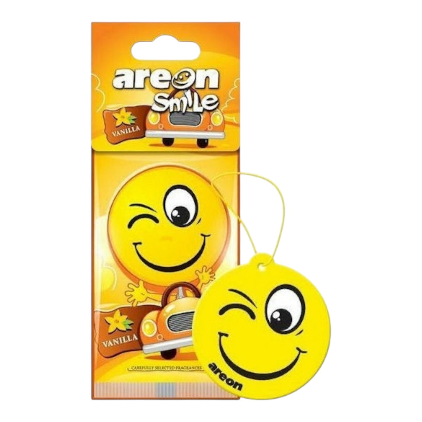 Areon Αρωματική Καρτέλα Κρεμαστή Αυτοκινήτου Smile Dry Vanilla ASD11