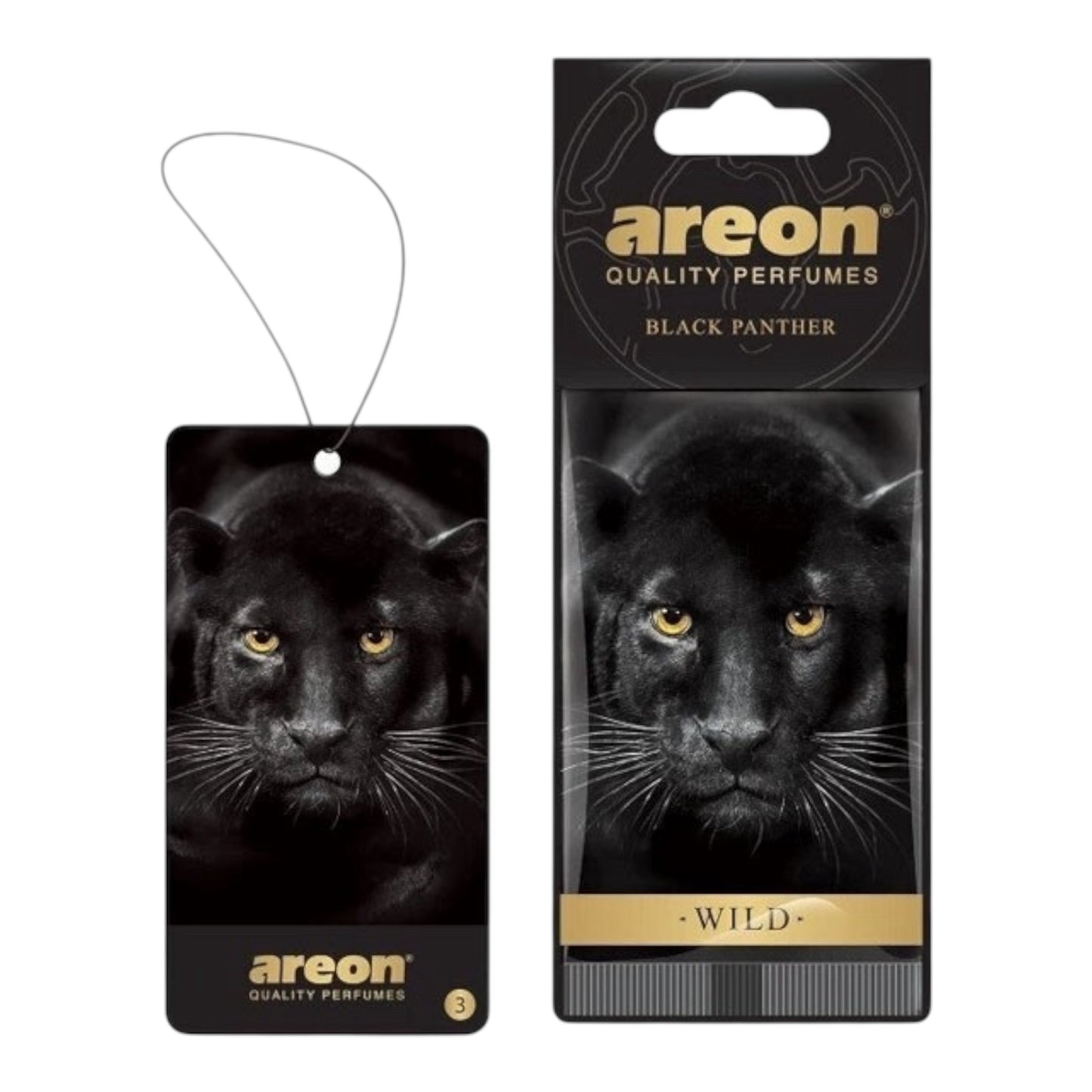 Areon Αρωματική Καρτέλα Κρεμαστή Αυτοκινήτου Wild Black Panther AW02