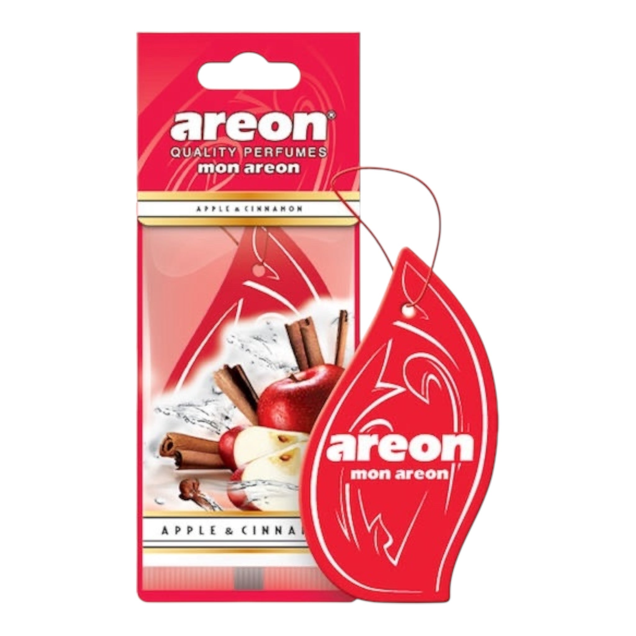 Areon Αρωματική Καρτέλα Κρεμαστή Αυτοκινήτου Mon Apple & Cinnamon MA24 Χωρίς Χρώμα - Angel shopping