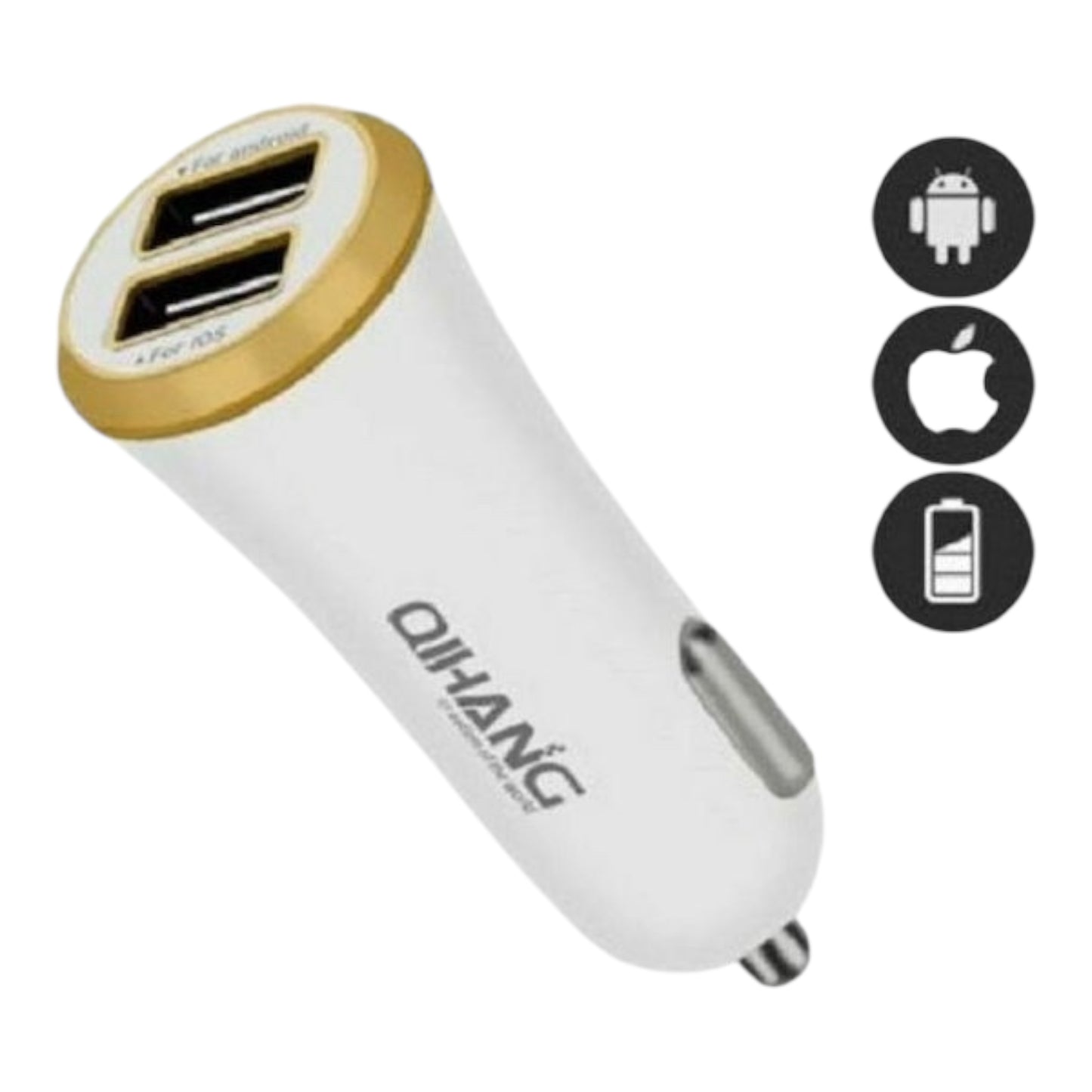 QIHANG CH-1630 Φορτιστής Αυτοκινήτου 3A με Θύρες: 2xUSB Λευκός
