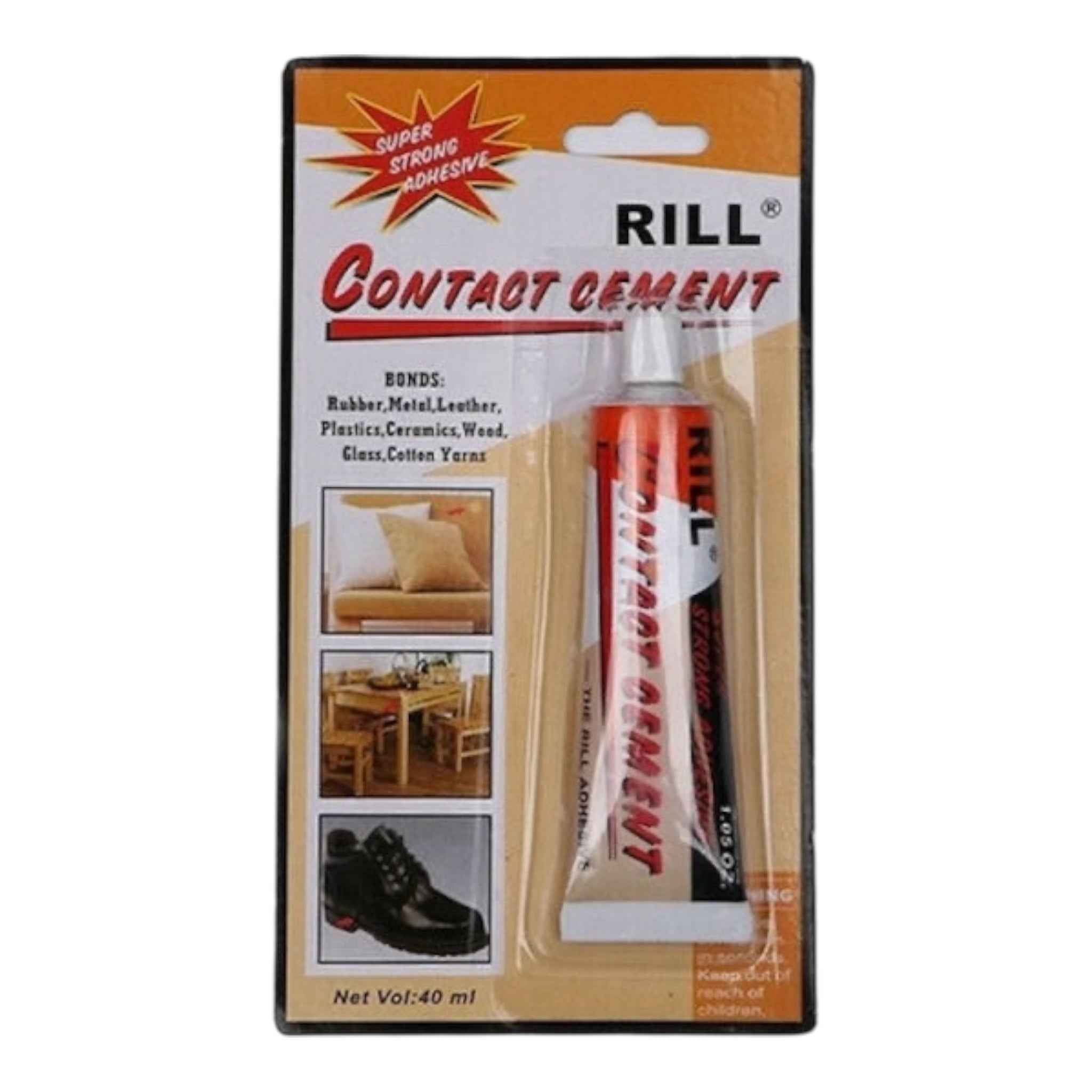 Rill Υγρή Κόλλα Στιγμής Contact Cement για Ύφασμα 40ml Κίτρινο