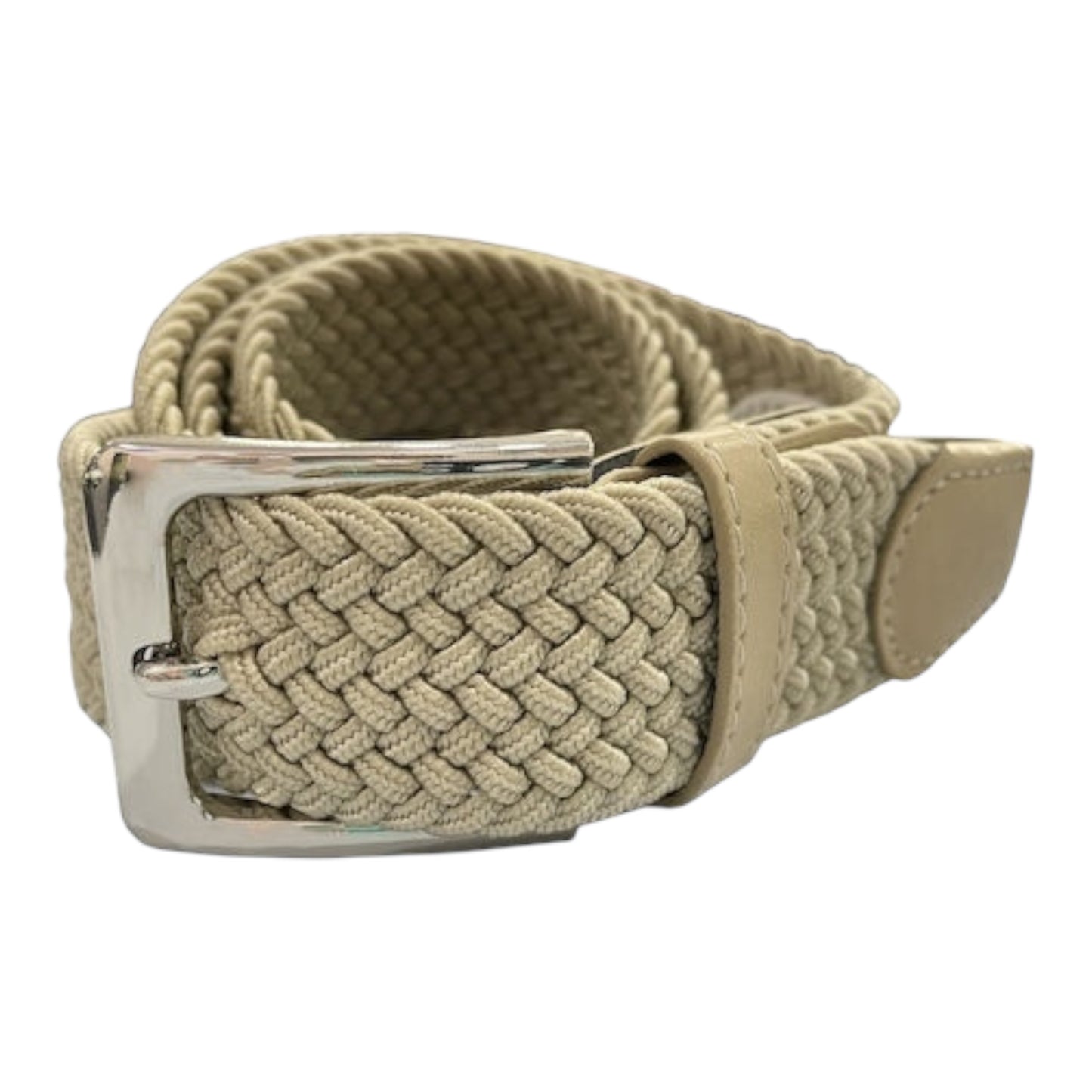 LY0010 Elastic Men's Knitted Belt Beige