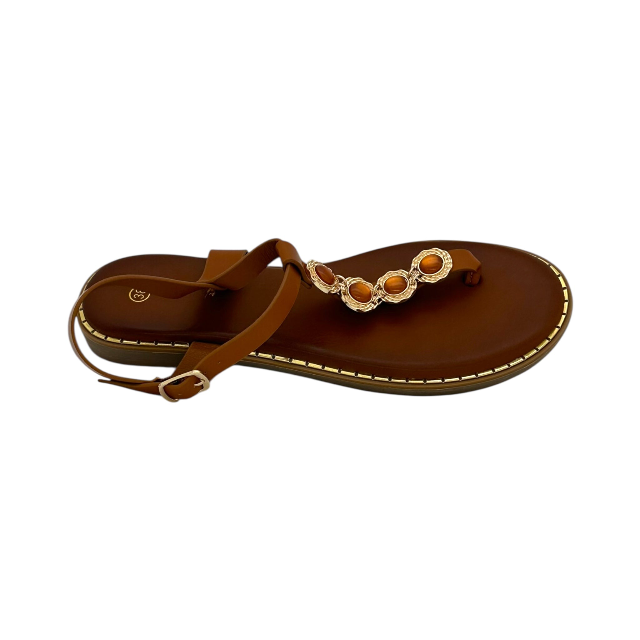 DIAMANTIQUE Σανδάλια Γυναικεία Flat Camel - Angel shopping