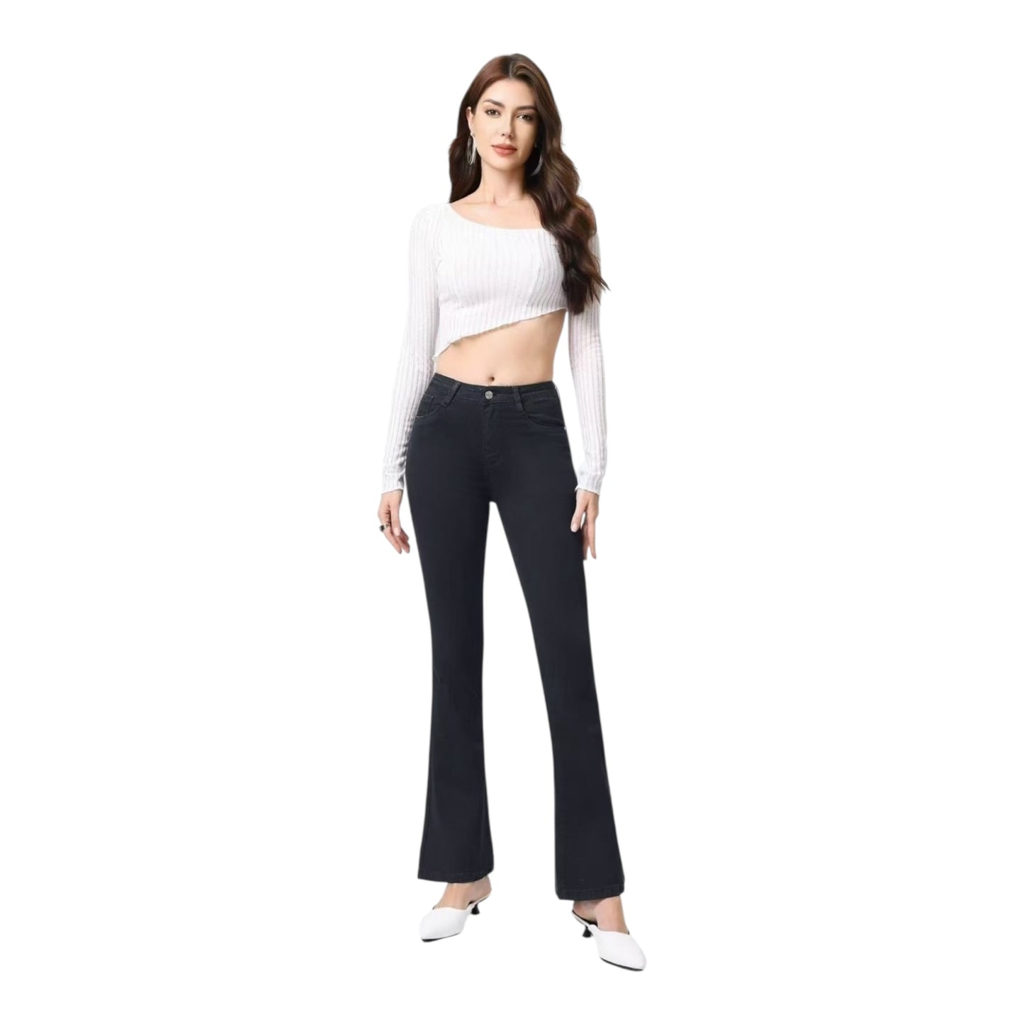 Miss Good Women's Push Up Jean Pants Black