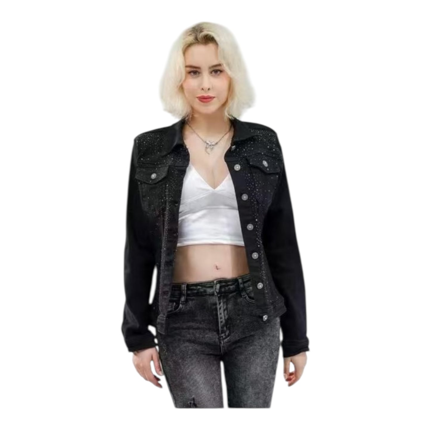Miss Good Women's Denim Jacket Black