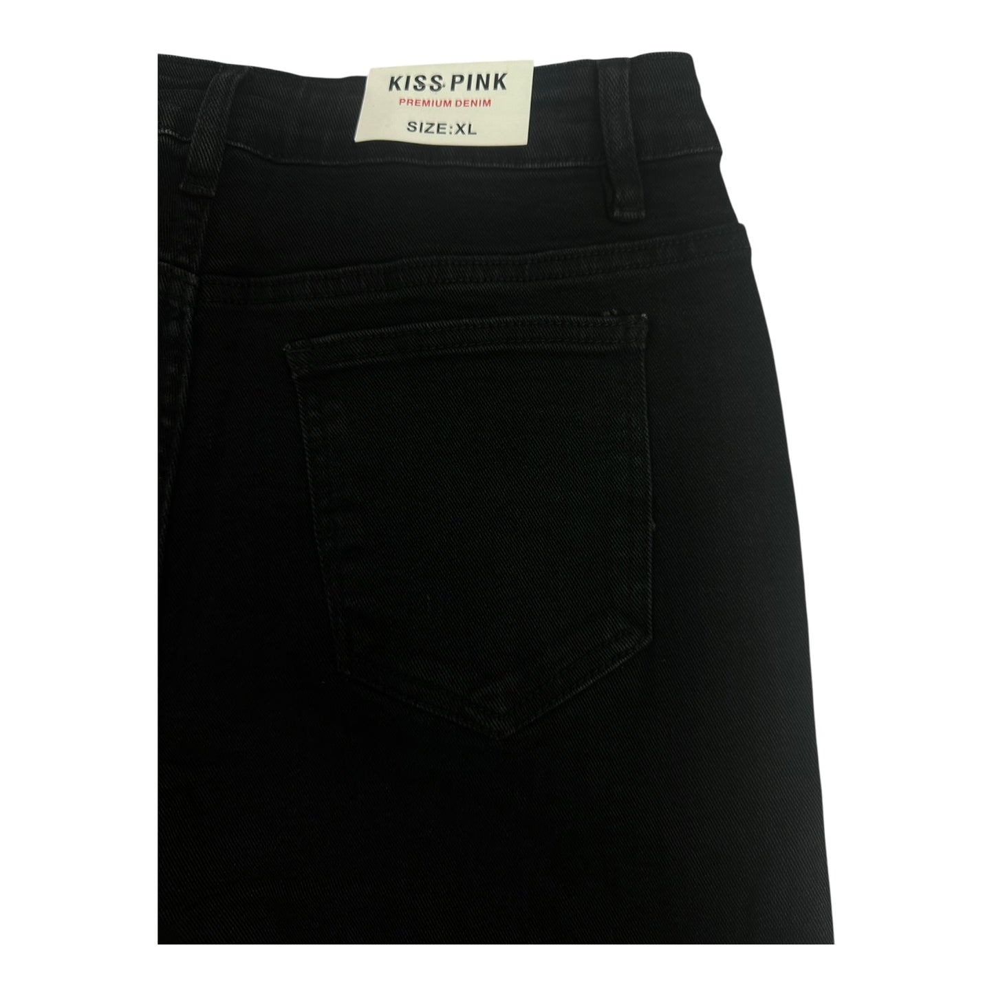 Kiss Pink High Waisted Women's Jean Bell Bottoms Black