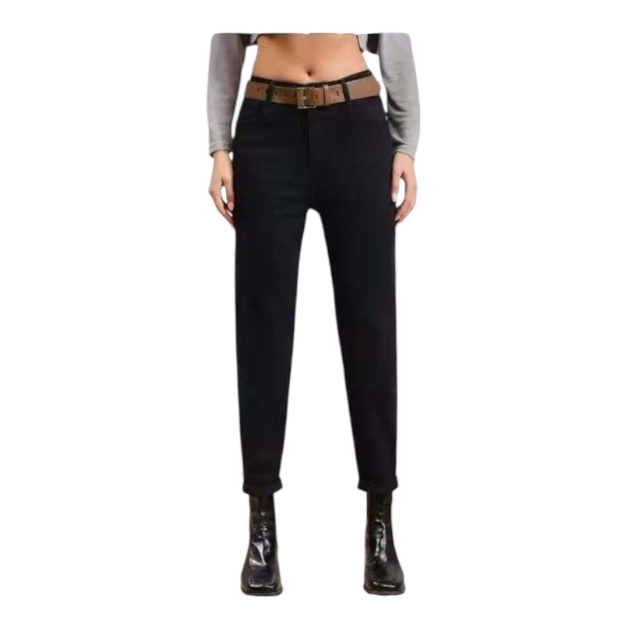 Miss Good Ψηλόμεσο Γυναικείο Jean Παντελόνι Push Up σε Mom Εφαρμογή Μαύρο - Angel shopping