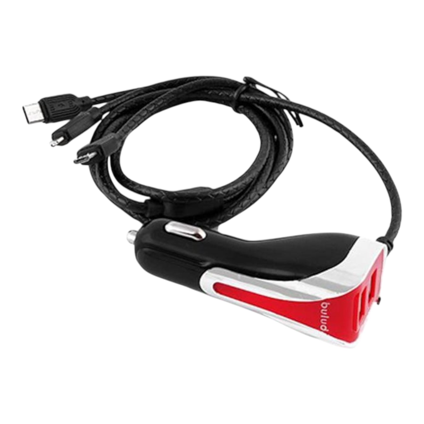 Φορτιστής Αυτοκινήτου με Θύρες: 2xUSB μαζί με Καλώδιο Type-C / Micro-USB Μαύρο