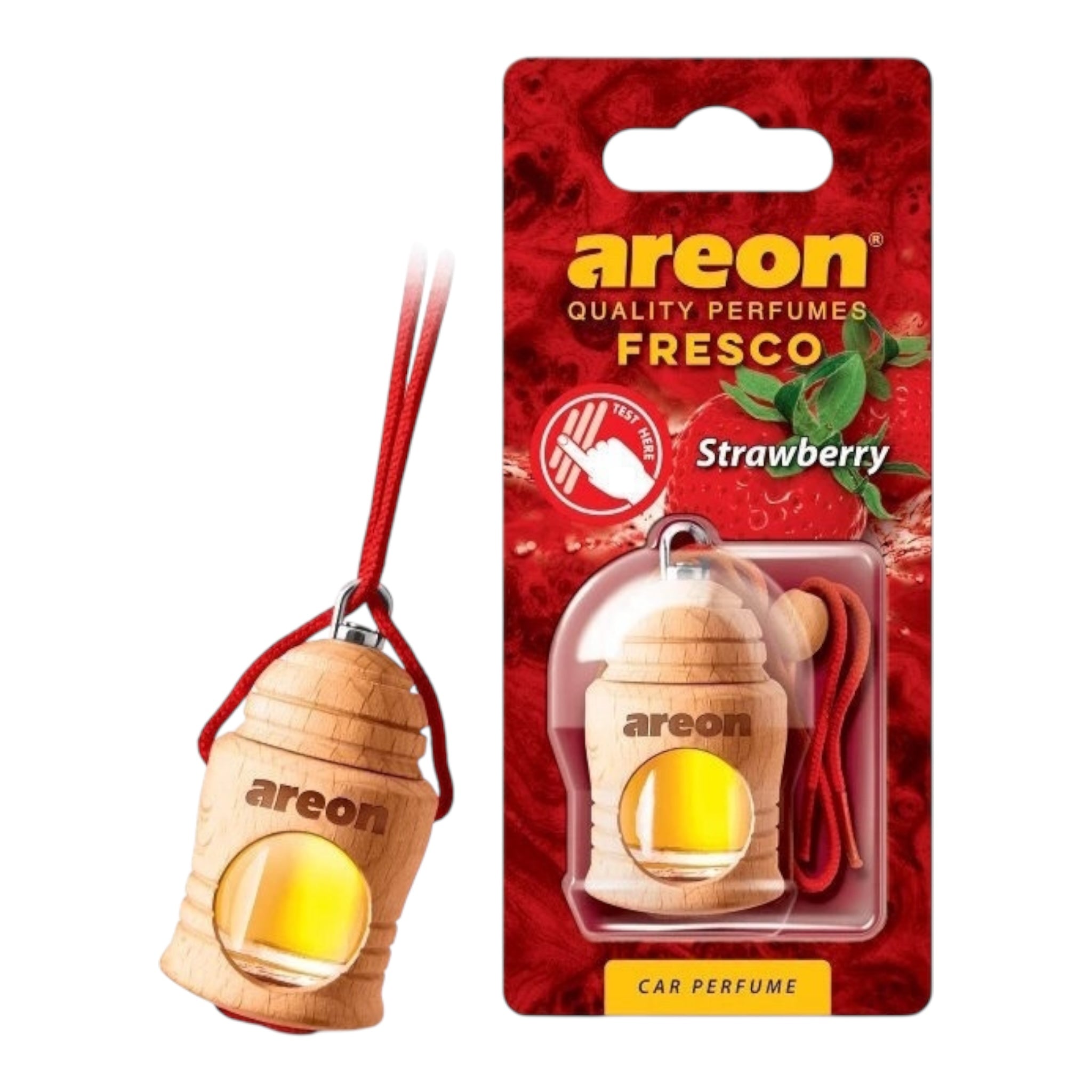 Areon Κρεμαστό Αρωματικό Υγρό Αυτοκινήτου Fresco Strawberry 4ml FRTN20 Χωρίς Χρώμα - Angel shopping