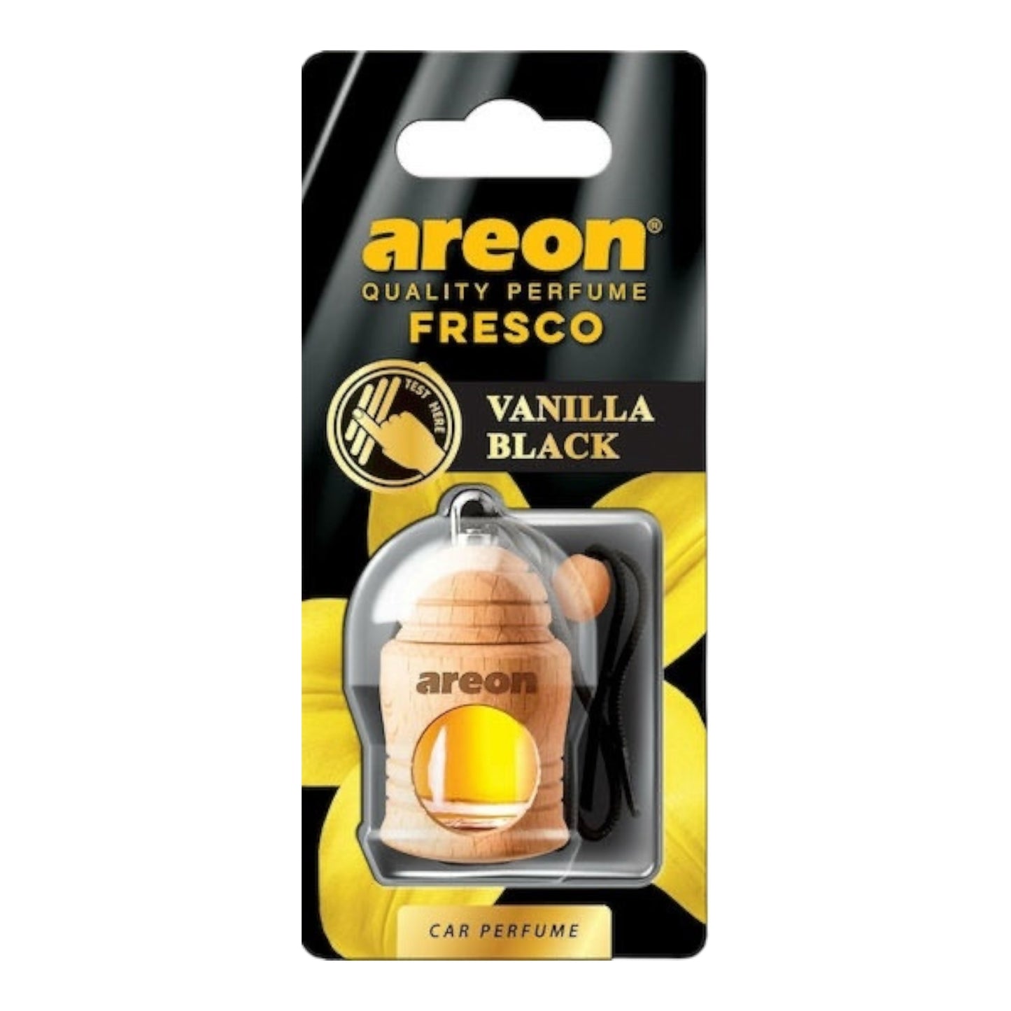 Areon Κρεμαστό Αρωματικό Υγρό Αυτοκινήτου Fresco Vanilla Black 4ml