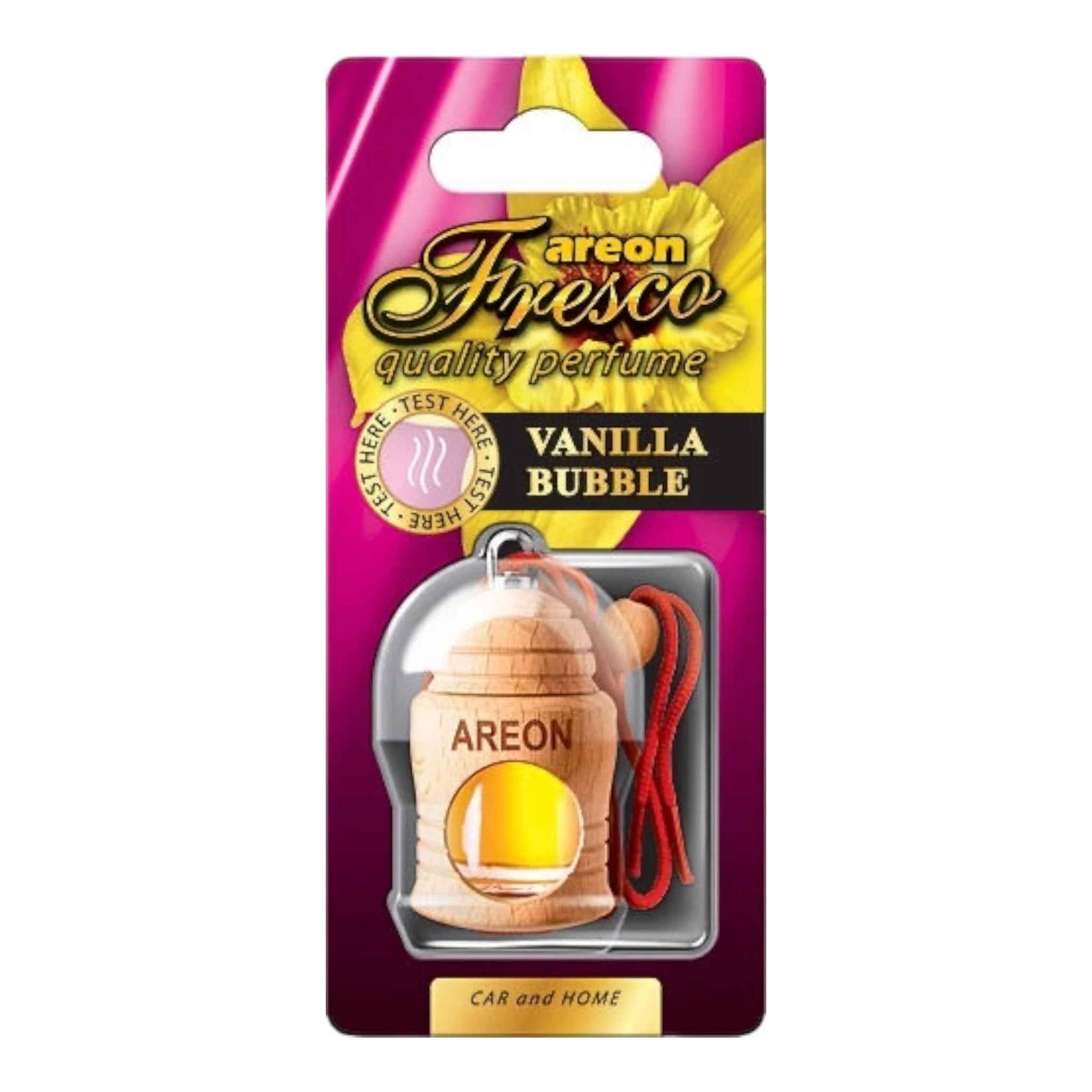 Areon Κρεμαστό Αρωματικό Υγρό Αυτοκινήτου Fresco Vanilla Bubble 4ml Χωρίς Χρώμα