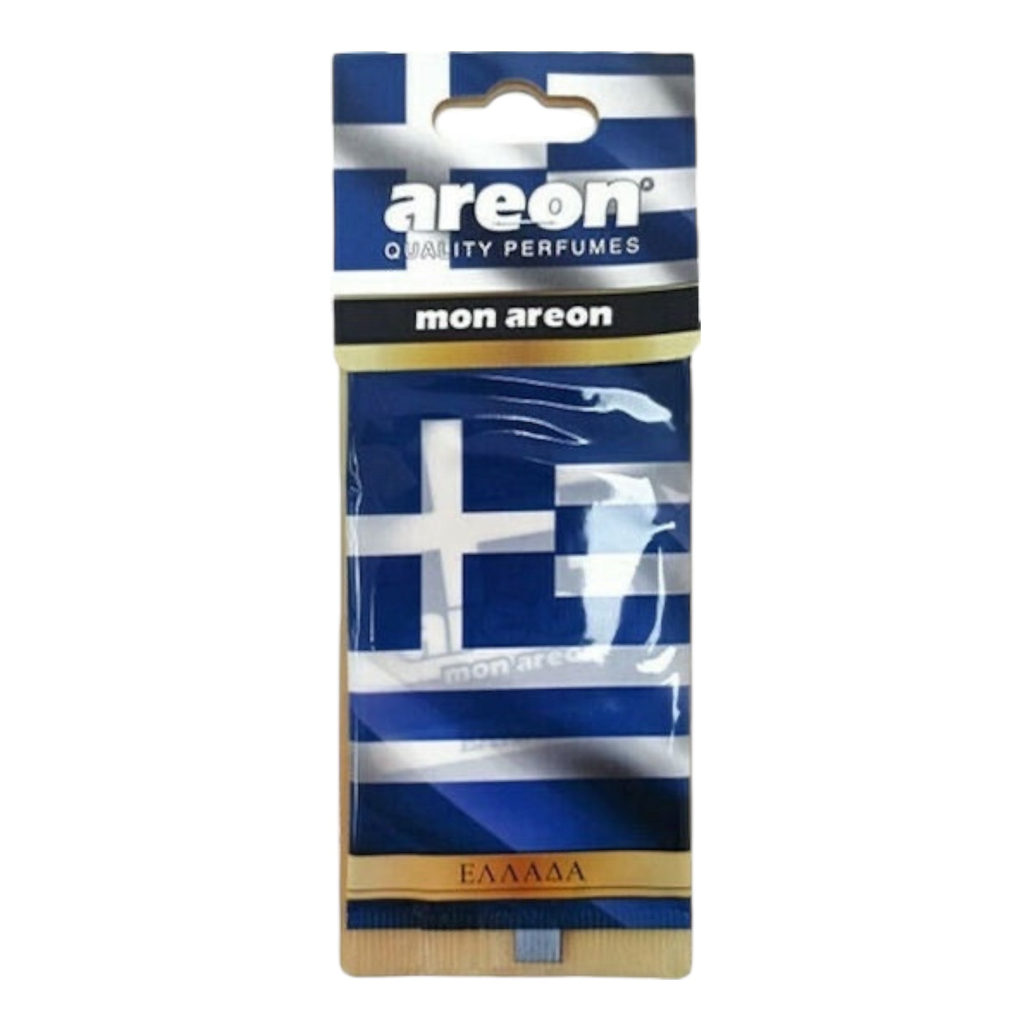 Areon Αρωματική Καρτέλα Κρεμαστή Αυτοκινήτου Mon Ελλάδα MF04 Χωρίς Χρώμα - Angel shopping