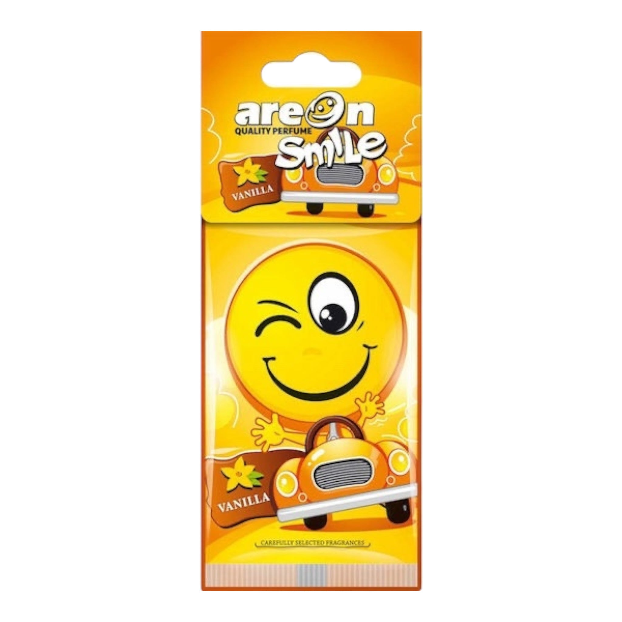 Areon Αρωματική Καρτέλα Κρεμαστή Αυτοκινήτου Smile Dry Vanilla ASD11 - Angel shopping