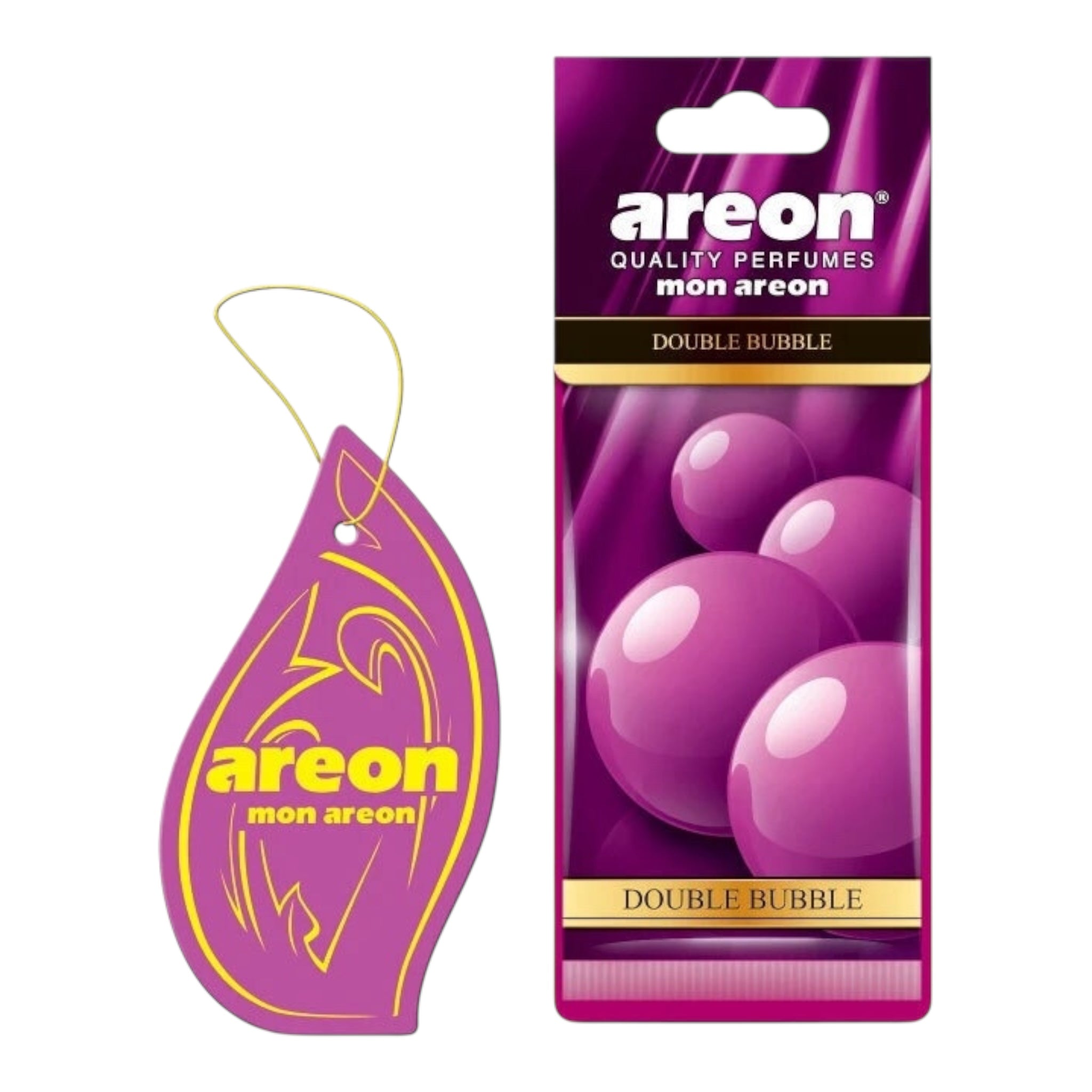 Areon Αρωματική Καρτέλα Κρεμαστή Αυτοκινήτου Mon Double Bubble MA37 Χωρίς Χρώμα - Angel shopping
