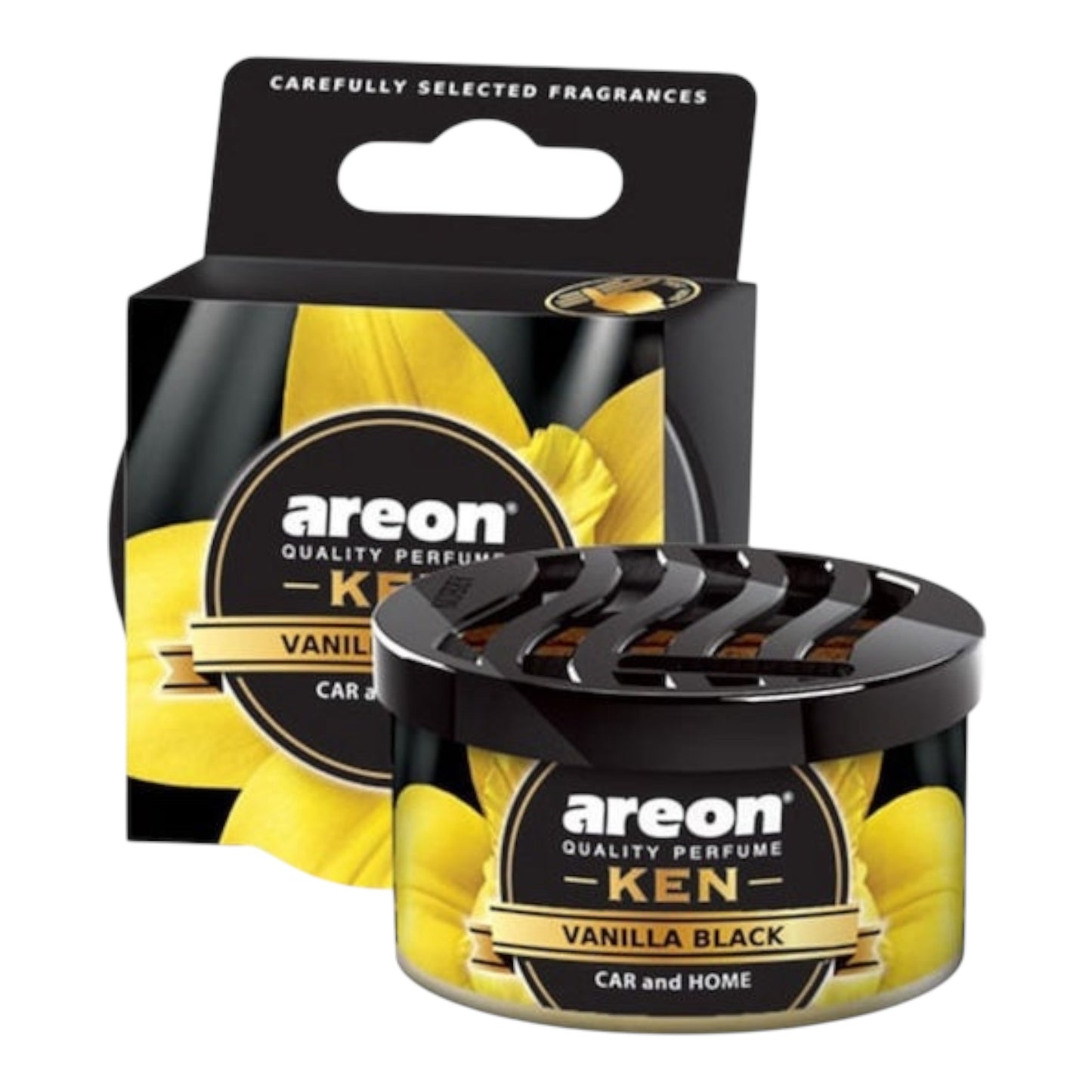 Areon Αρωματική Κονσέρβα Κονσόλας/Ταμπλό Αυτοκινήτου Ken Blister Vanilla Black 35gr AKB16