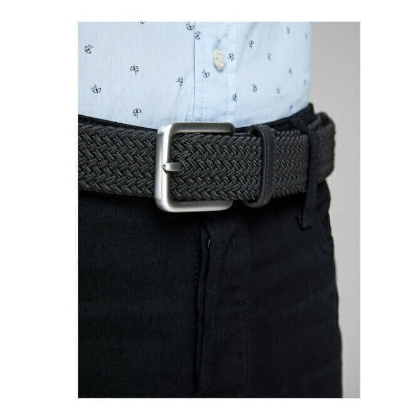 LY0010 Elastic Men's Knitted Belt Black