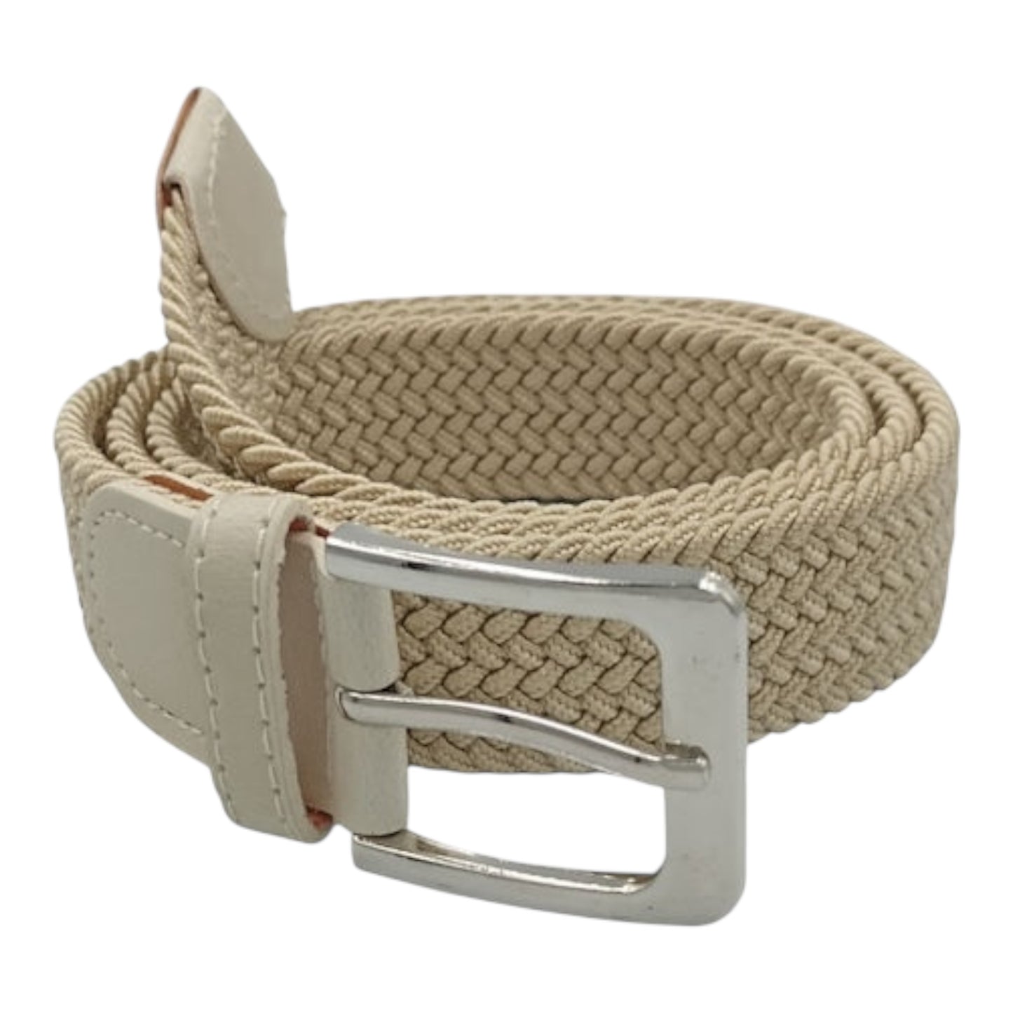 LY0010 Elastic Men's Knitted Belt Beige