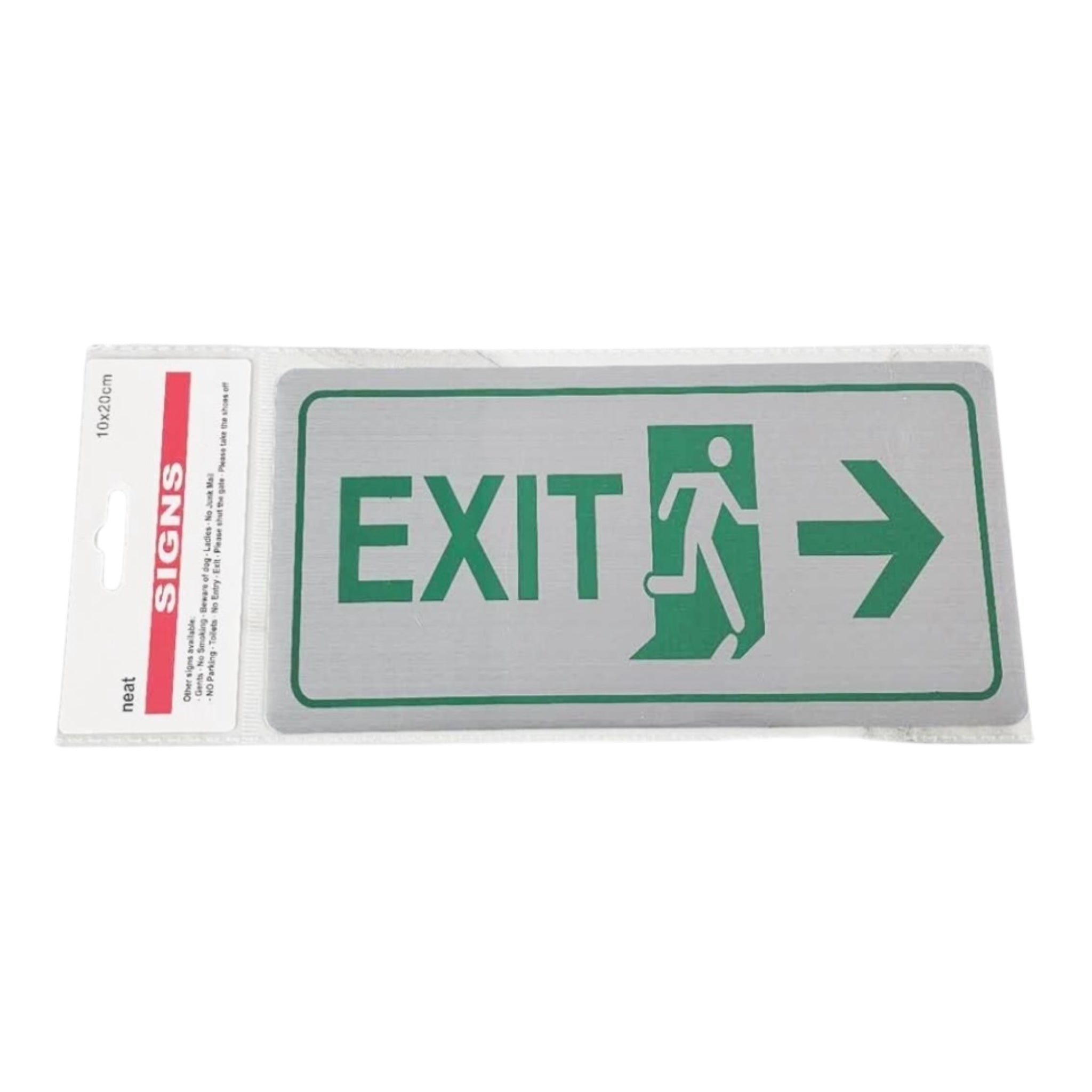Πινακίδα Αυτοκόλλητη "EXIT" εξόδου δεξιά 1τμχ 10*20cm Πράσινο