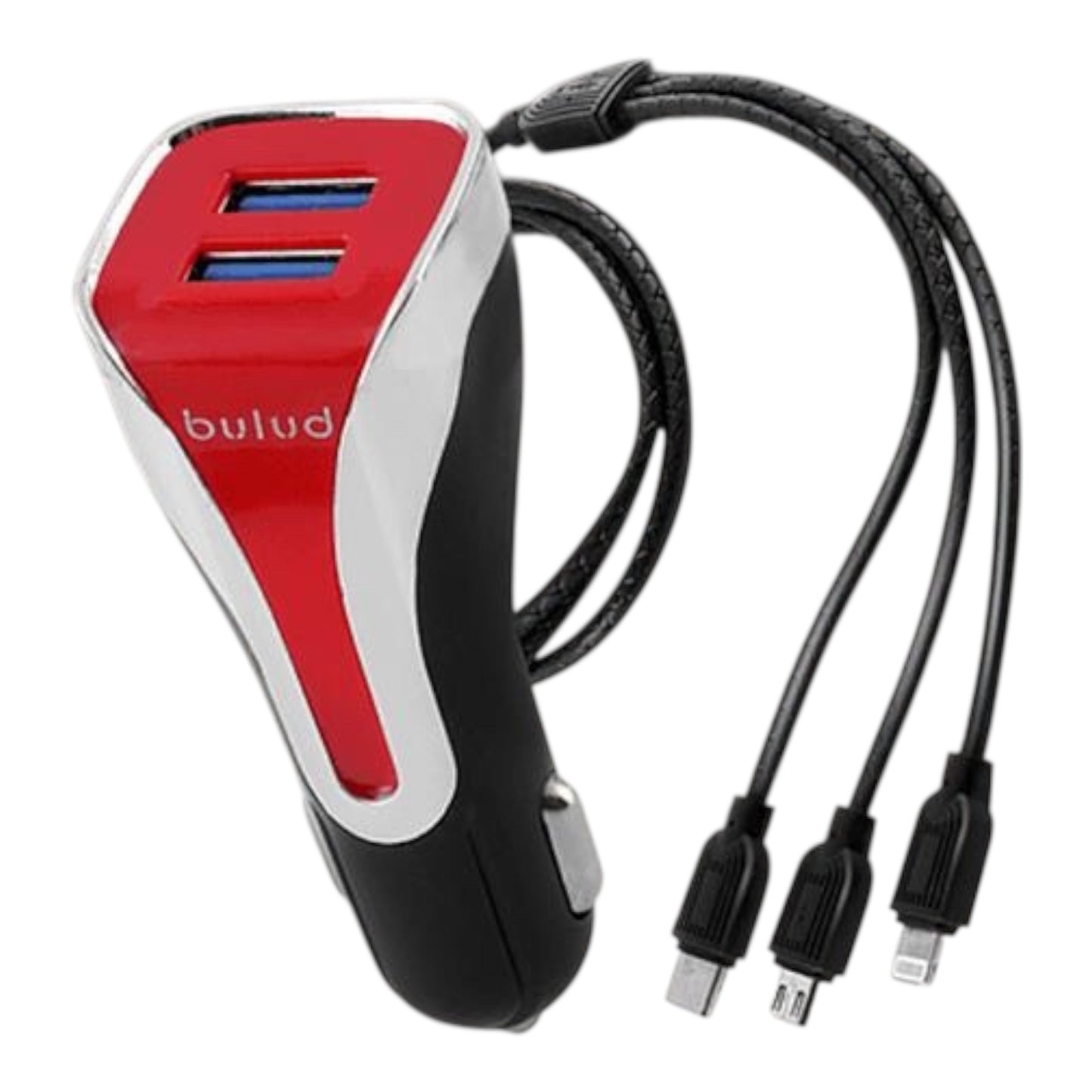 Φορτιστής Αυτοκινήτου με Θύρες: 2xUSB μαζί με Καλώδιο Type-C / Micro-USB Λευκό