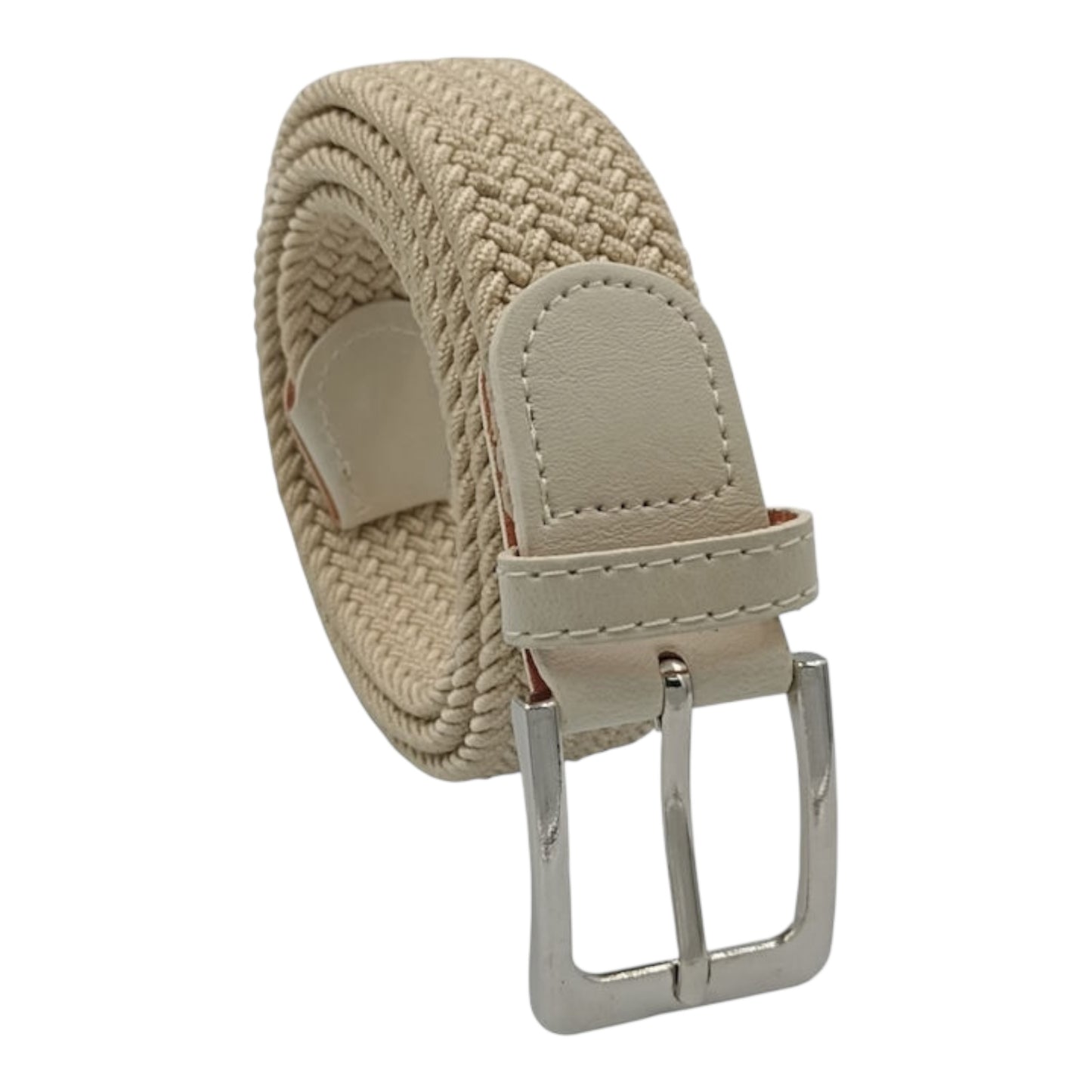 LY0010 Elastic Men's Knitted Belt Beige
