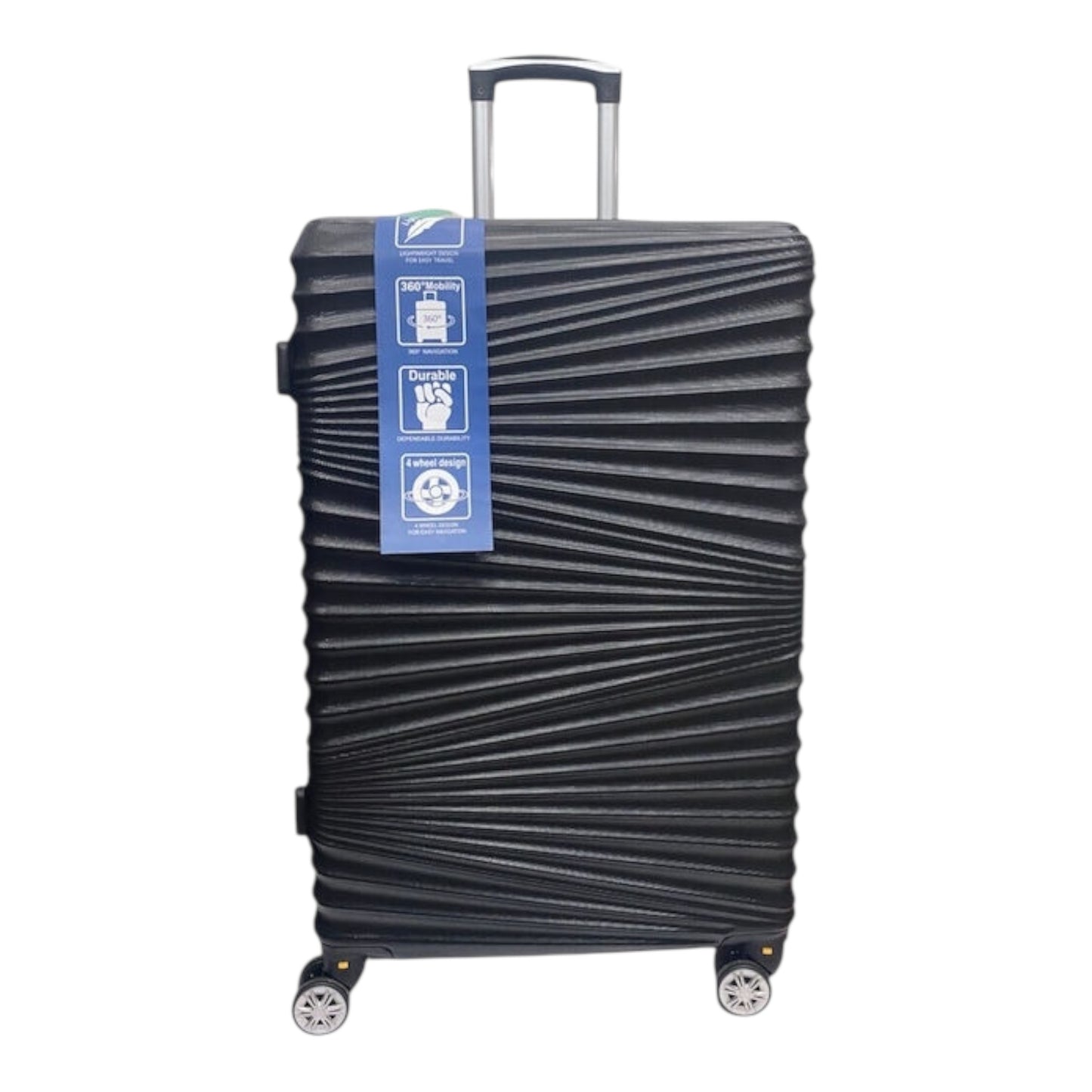 Ormi Large Hard Travel Suitcase Black with 4 Wheels Height 77cm ESH-L12 