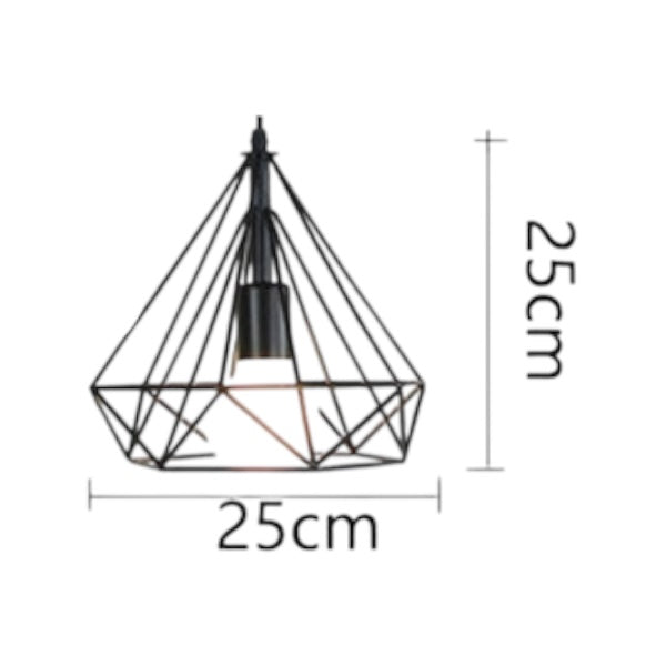Diamond Κρεμαστό Φωτιστικό 25x25εκ. Μαύρο
