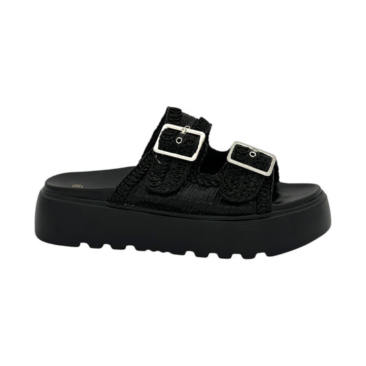 Mira Max Women's Platform Slides with Knit Black