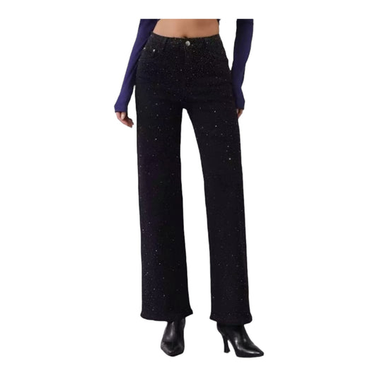 Miss Good High Waisted Women's Straight Jean Pants Black