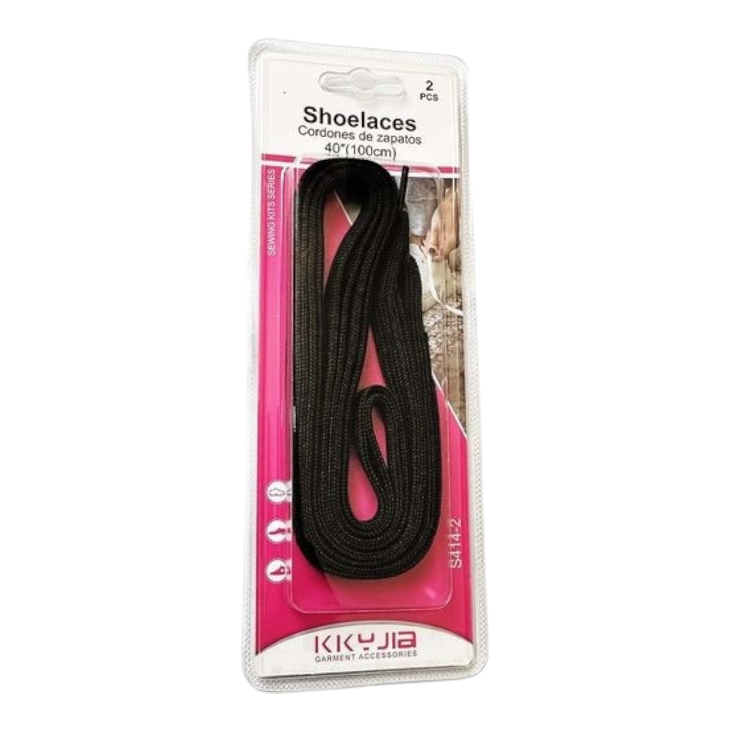 Flat Shoelaces 100cm 1 Pair Black