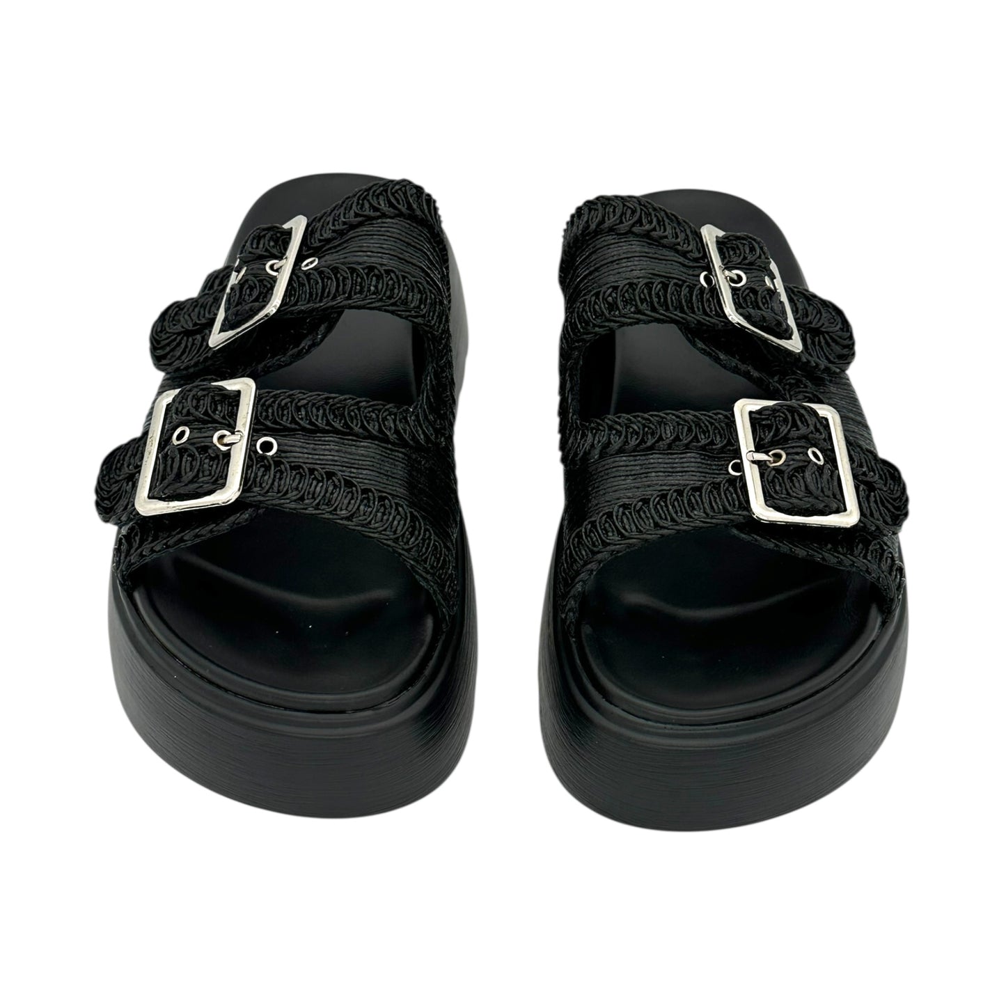 Mira Max Women's Platform Slides with Knit Black