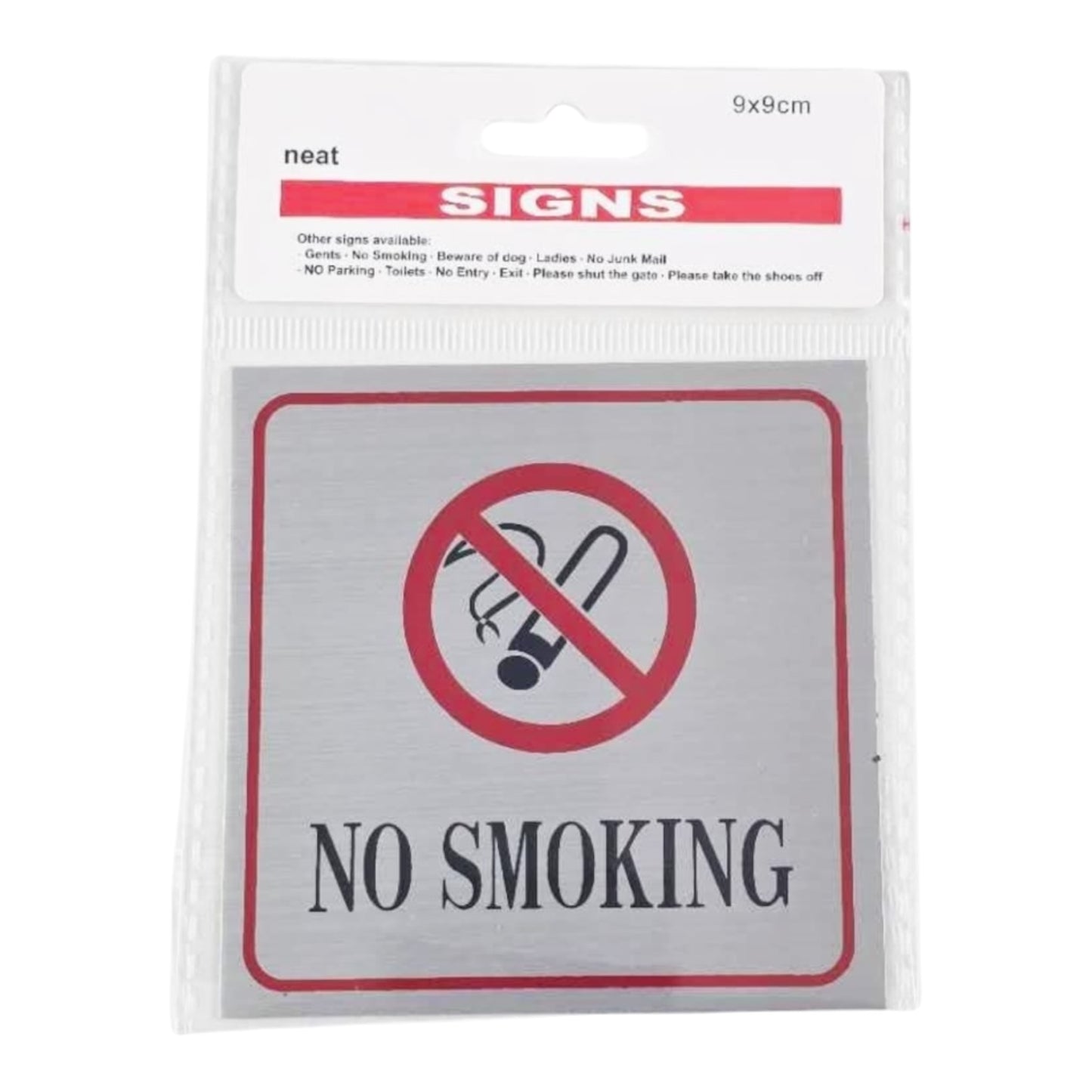 "No Smoking" Self-Adhesive Sign Smoking is prohibited 1pc 9*9cm Red