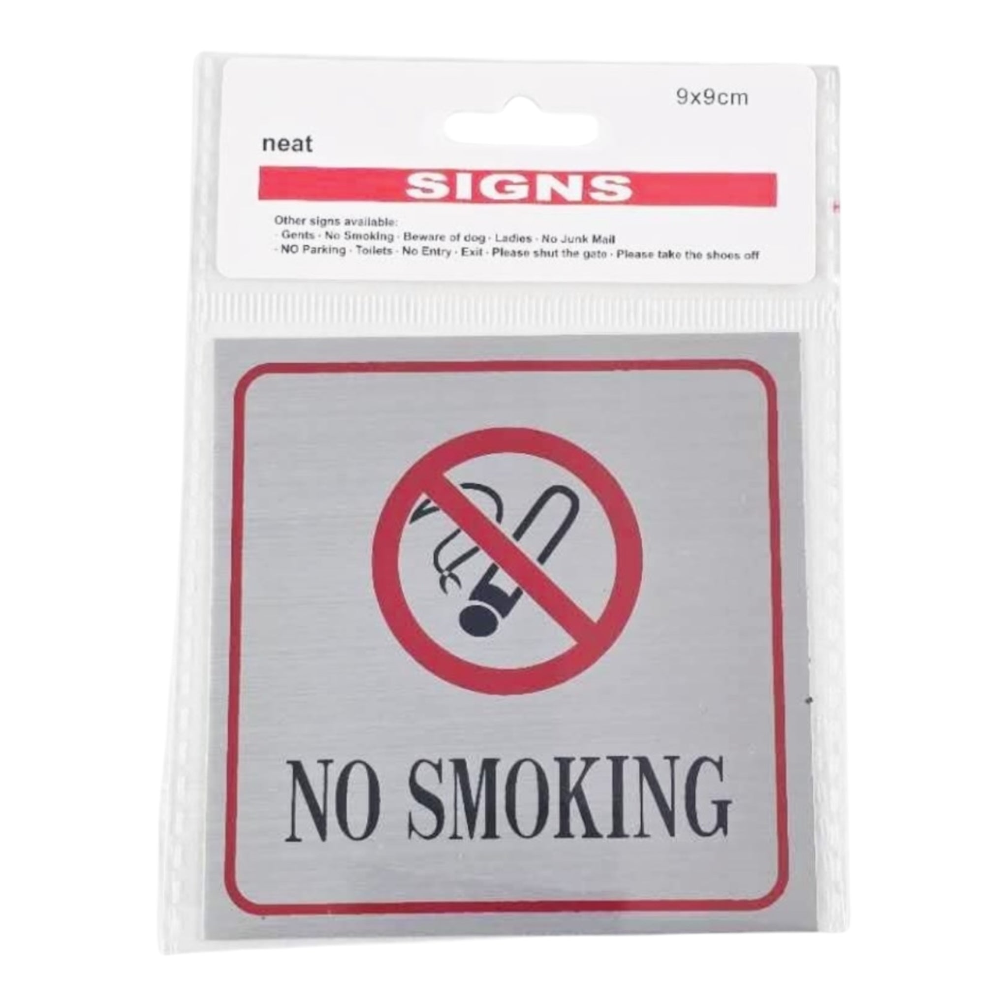 Πινακίδα Αυτοκόλλητη "No Smoking " Απαγορεύεται το κάπνισμα 1τμχ 9*9cm Κόκκινο