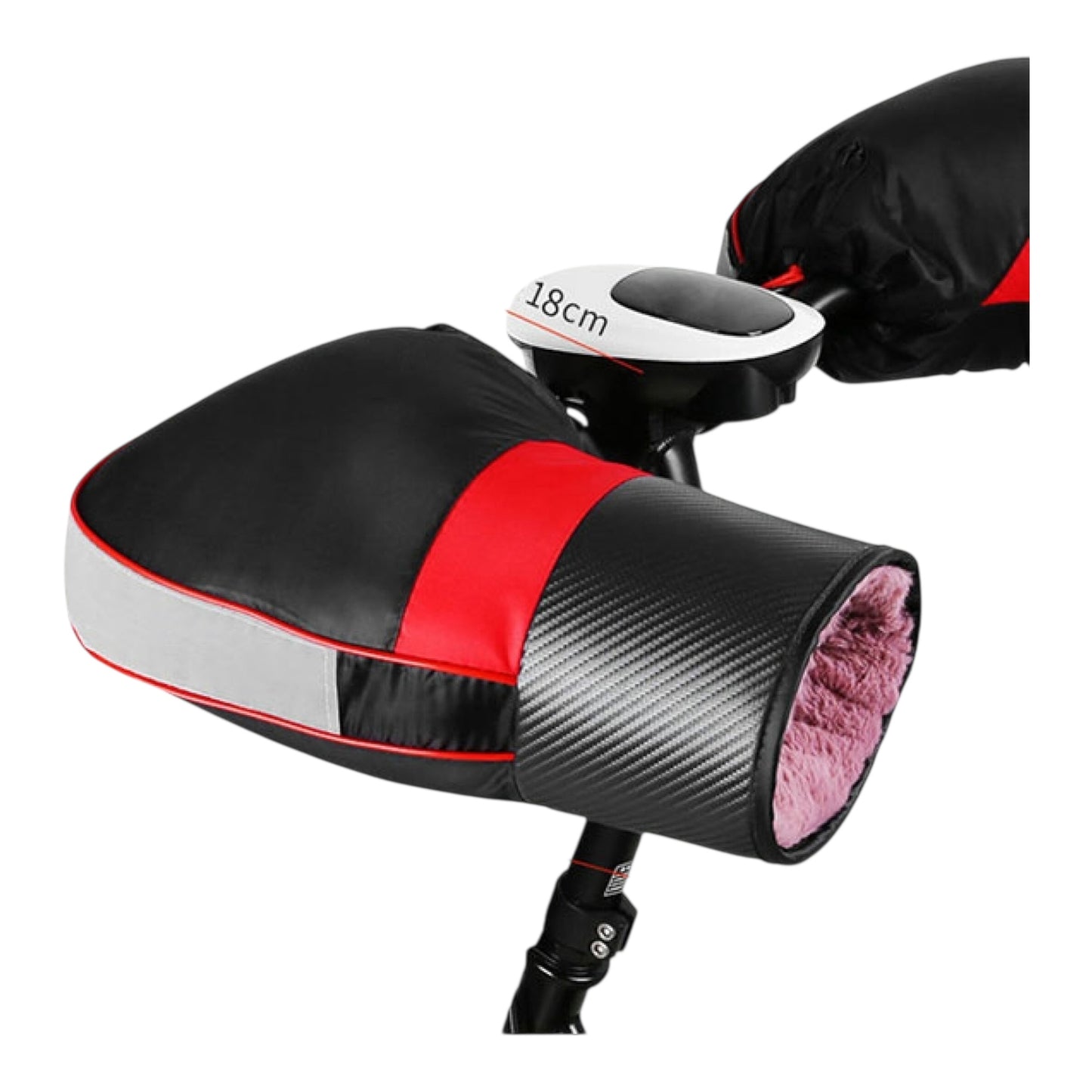 Angel Shopping Καλύμματα Χεριών Μοτοσυκλέτας Αδιάβροχα Ανακλαστική Λωρίδα Μαύρο