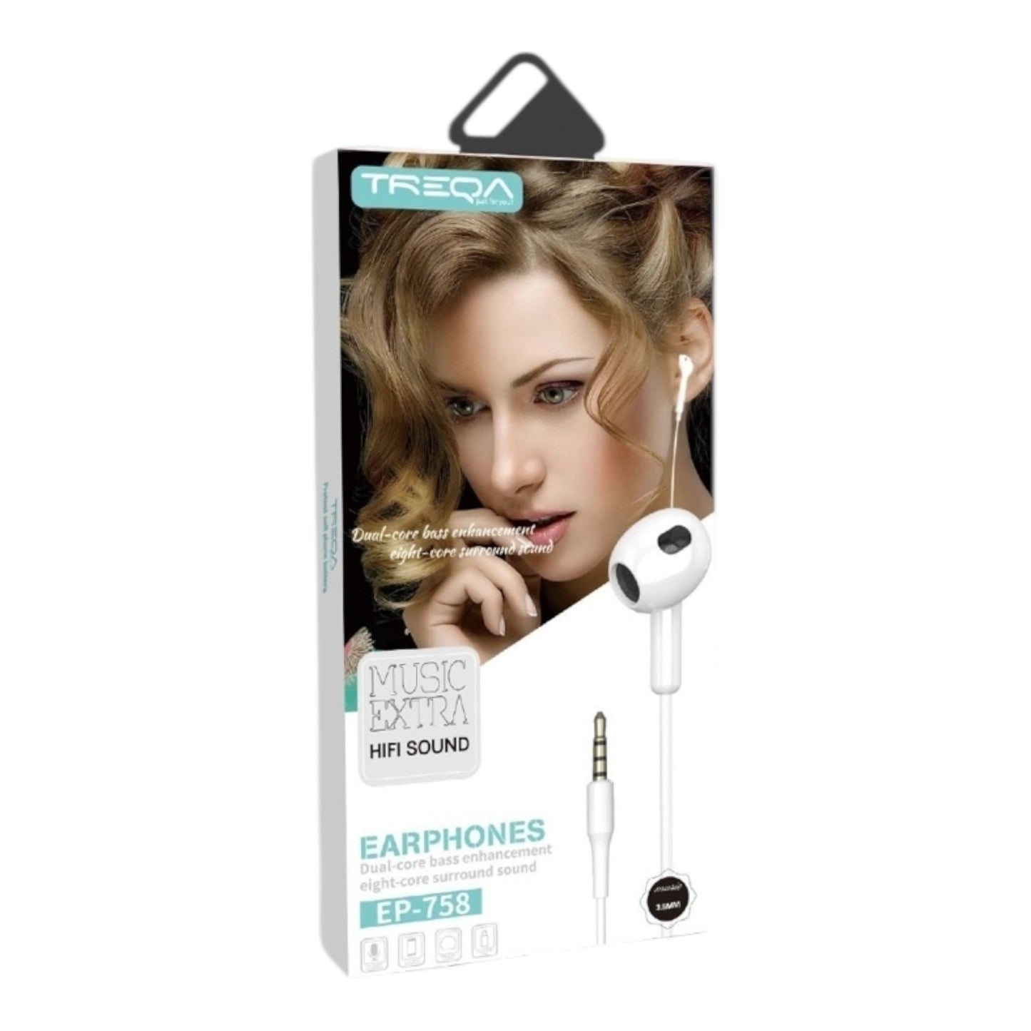 TREQA Ενσύρματα Ακουστικά In-Ear με Μικρόφωνο & Hi-Fi Ήχο EP-758 Λευκό