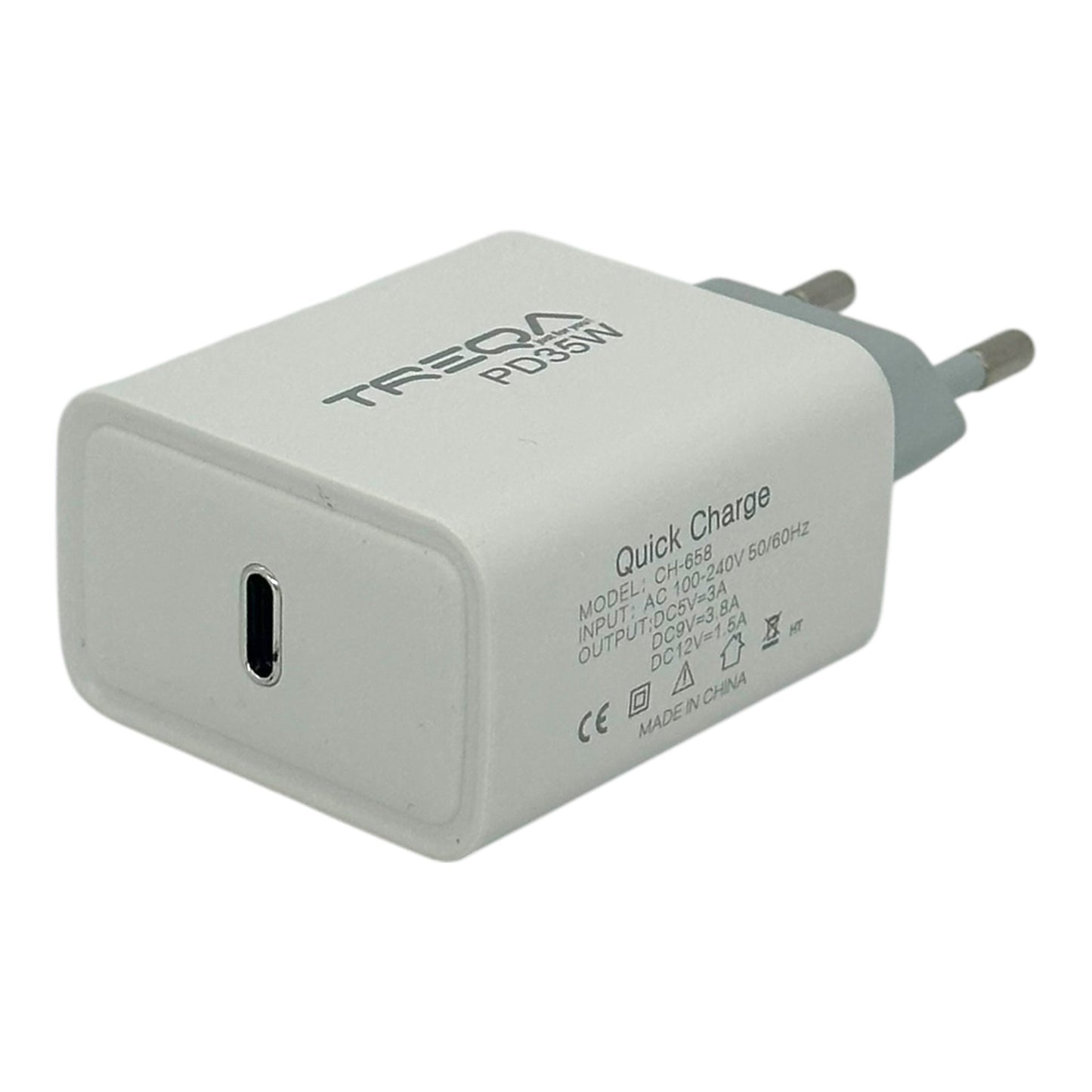 Treqa Φορτιστής Χωρίς Καλώδιο με Θύρα USB-C 35W Power Delivery Λευκό
