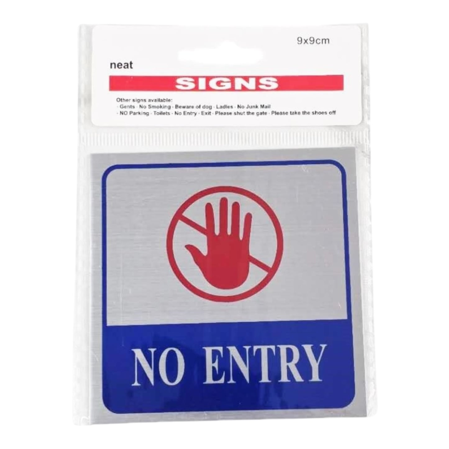 Self-Adhesive Sign "No Entry" 1pc 9*9cm Blue