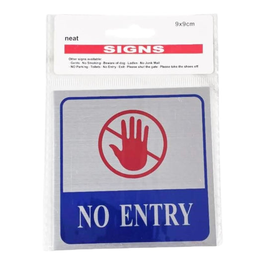 Self-Adhesive Sign "No Entry" 1pc 9*9cm Blue