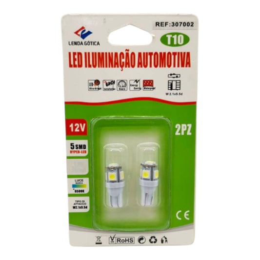 Λάμπες Αυτοκινήτου & Μοτοσυκλέτας T10 LED Λευκό 2τμχ