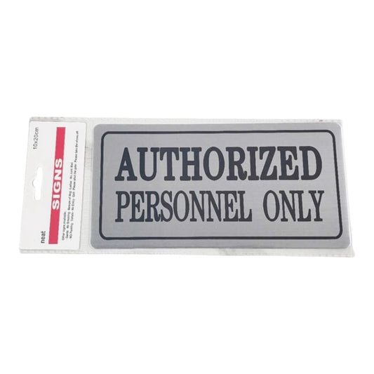Self-Adhesive Sign "Personnel Only" 1pc 10*20cm Black