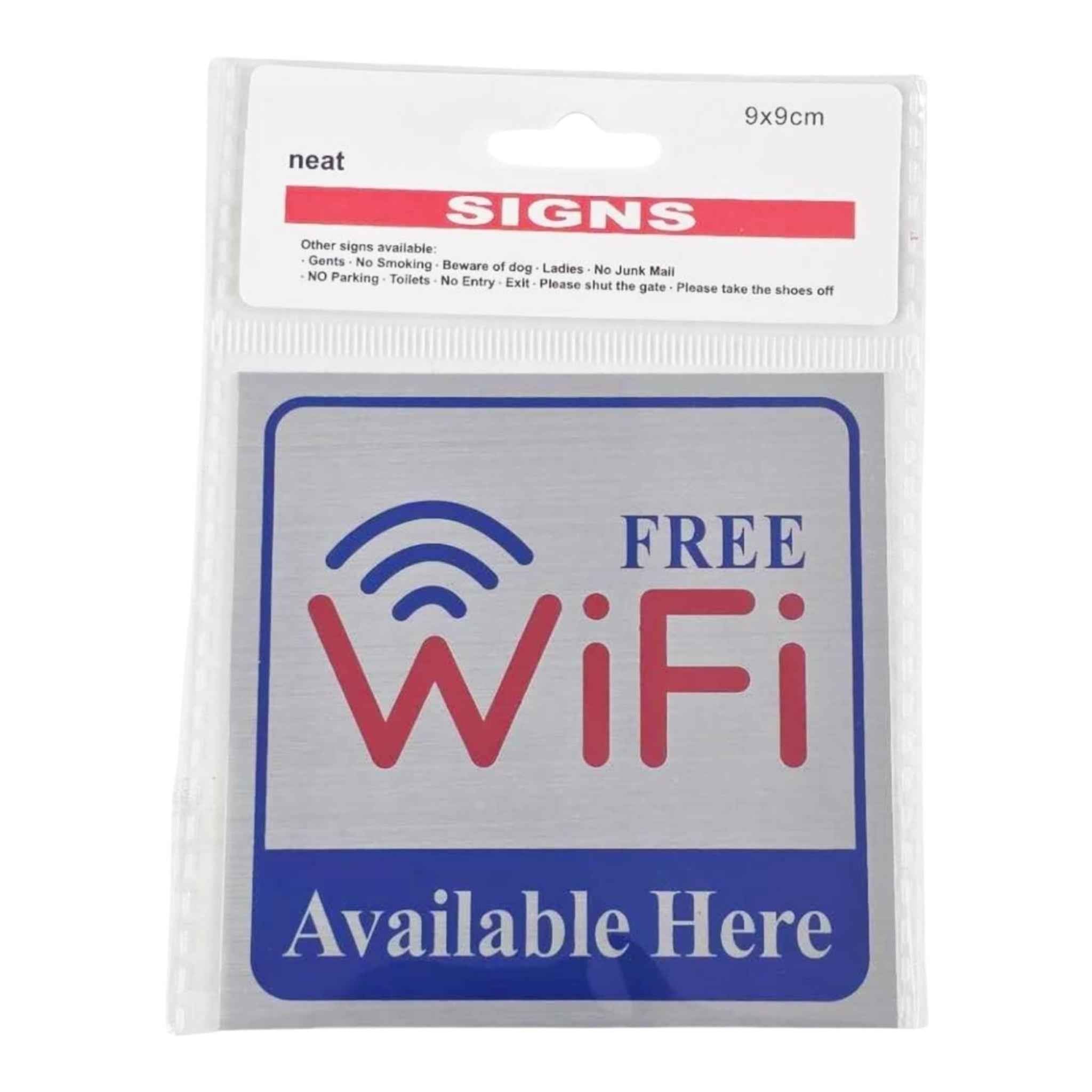 Πινακίδα Αυτοκόλλητη "Free WIFI "  1τμχ 9*9cm Μπλε
