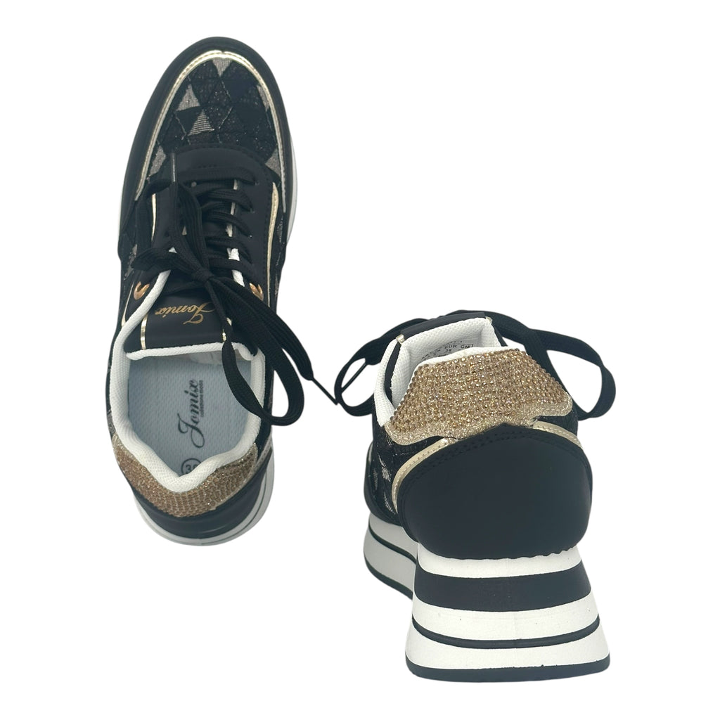 JOMIX Γυναικεία Ανατομικά Sneakers Μαύρα - Angel shopping
