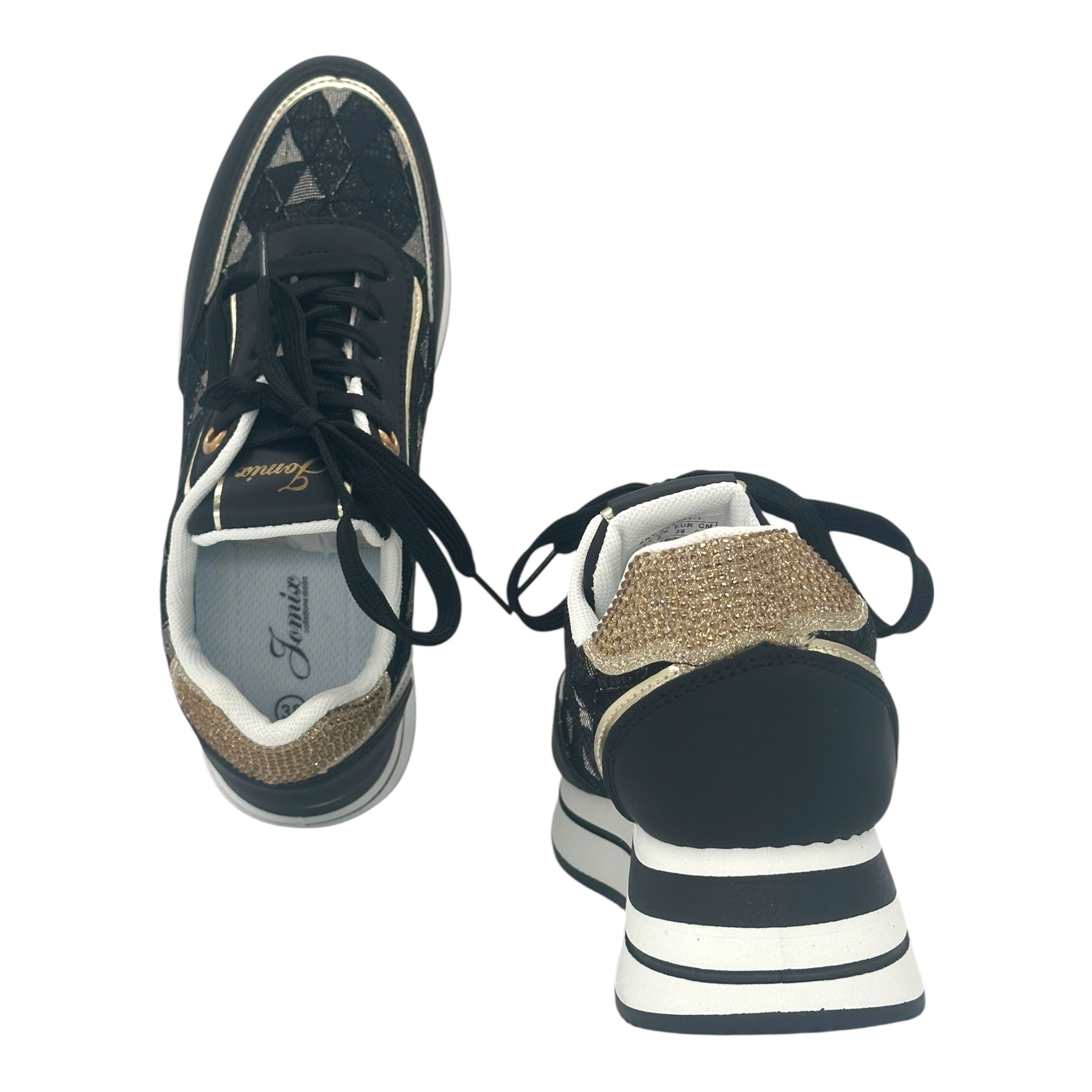 JOMIX Γυναικεία Ανατομικά Sneakers Μαύρα - Angel shopping