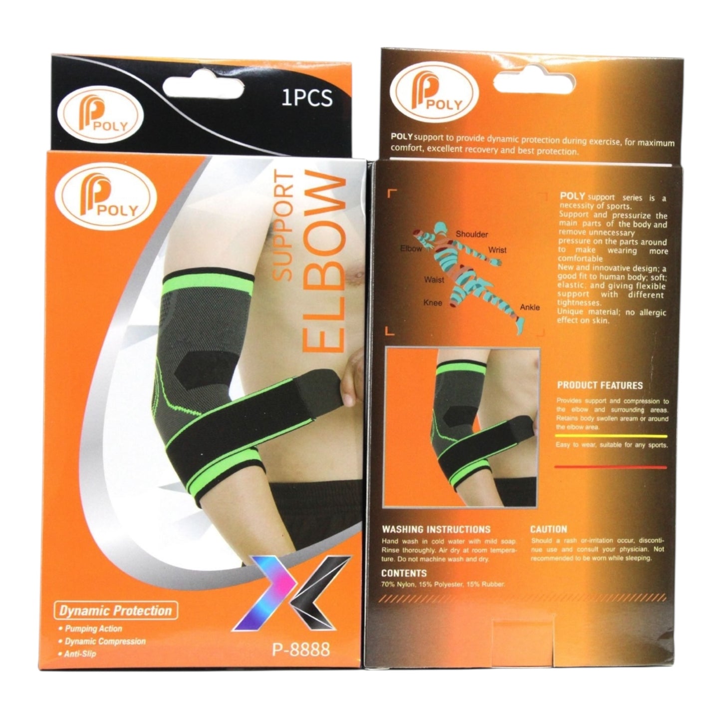 Angel Shopping Elastic Elbow Support Anatomical Elastic Bandage 1pc Green
