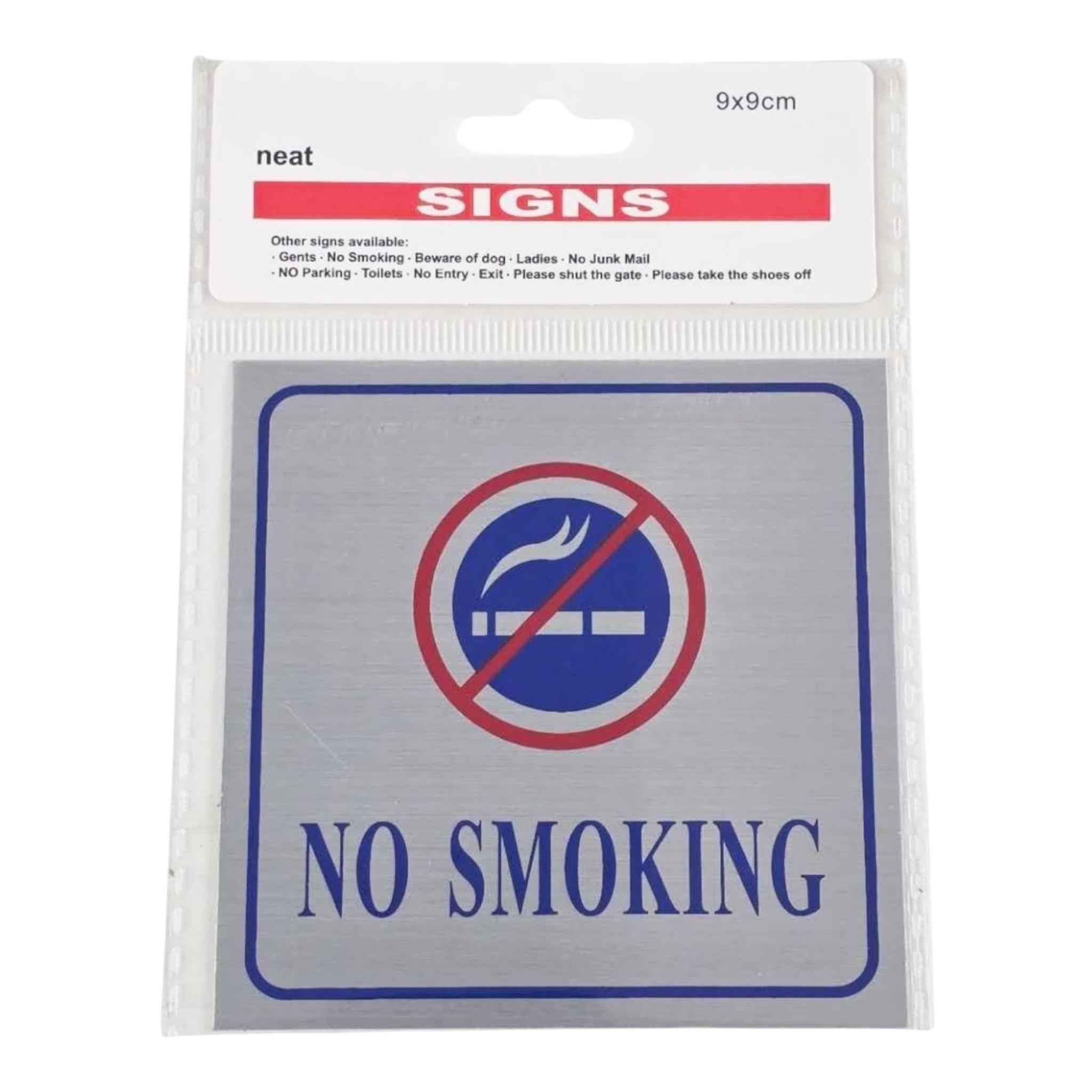 Πινακίδα Αυτοκόλλητη "No Smoking " Απαγορεύεται το κάπνισμα 1τμχ 9*9cm Μπλε