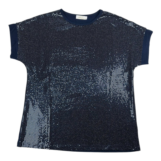 Angel Shopping Γυναικεία Μπλούζα με Παγιέτες Μπλε