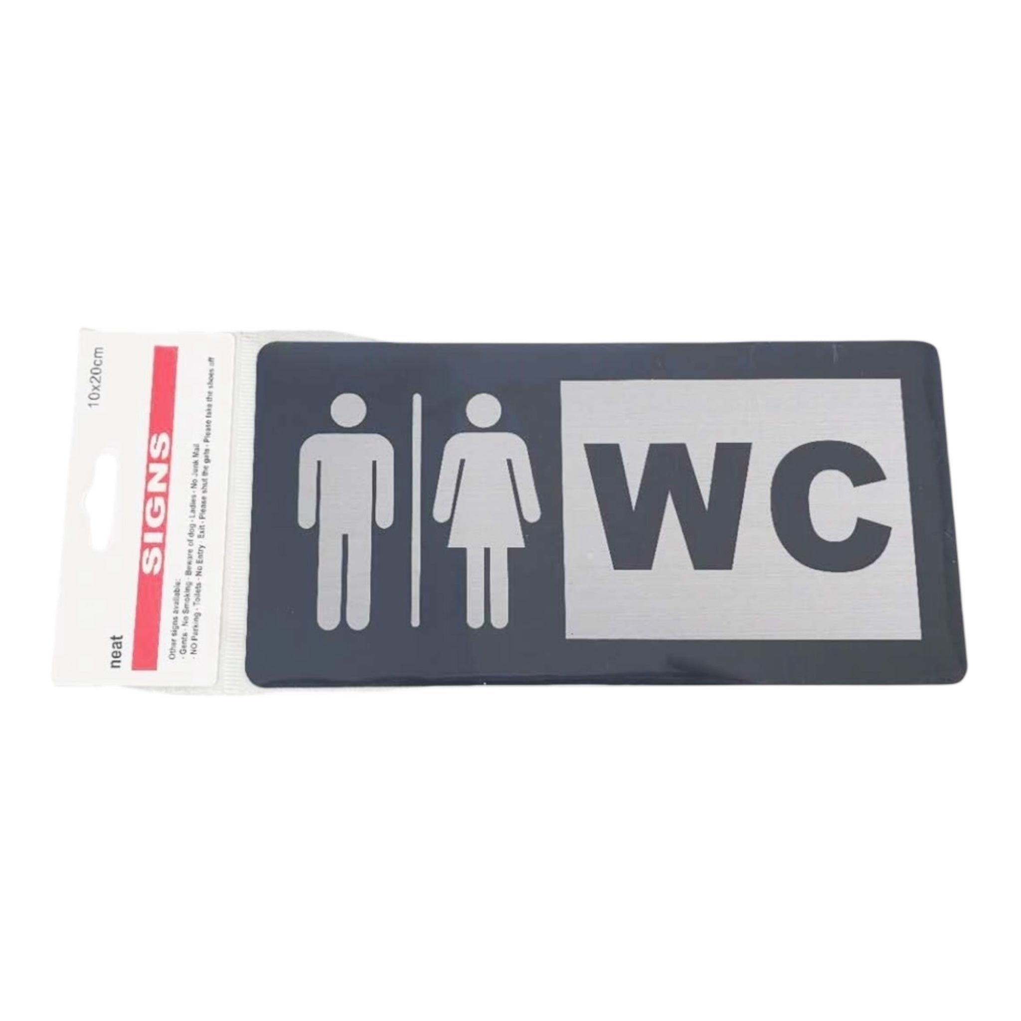 Πινακίδα Αυτοκόλλητη "WC"ΤΟΥΑΛΕΤΑ 1τμχ 10*20cm Μαύρο - Angel shopping