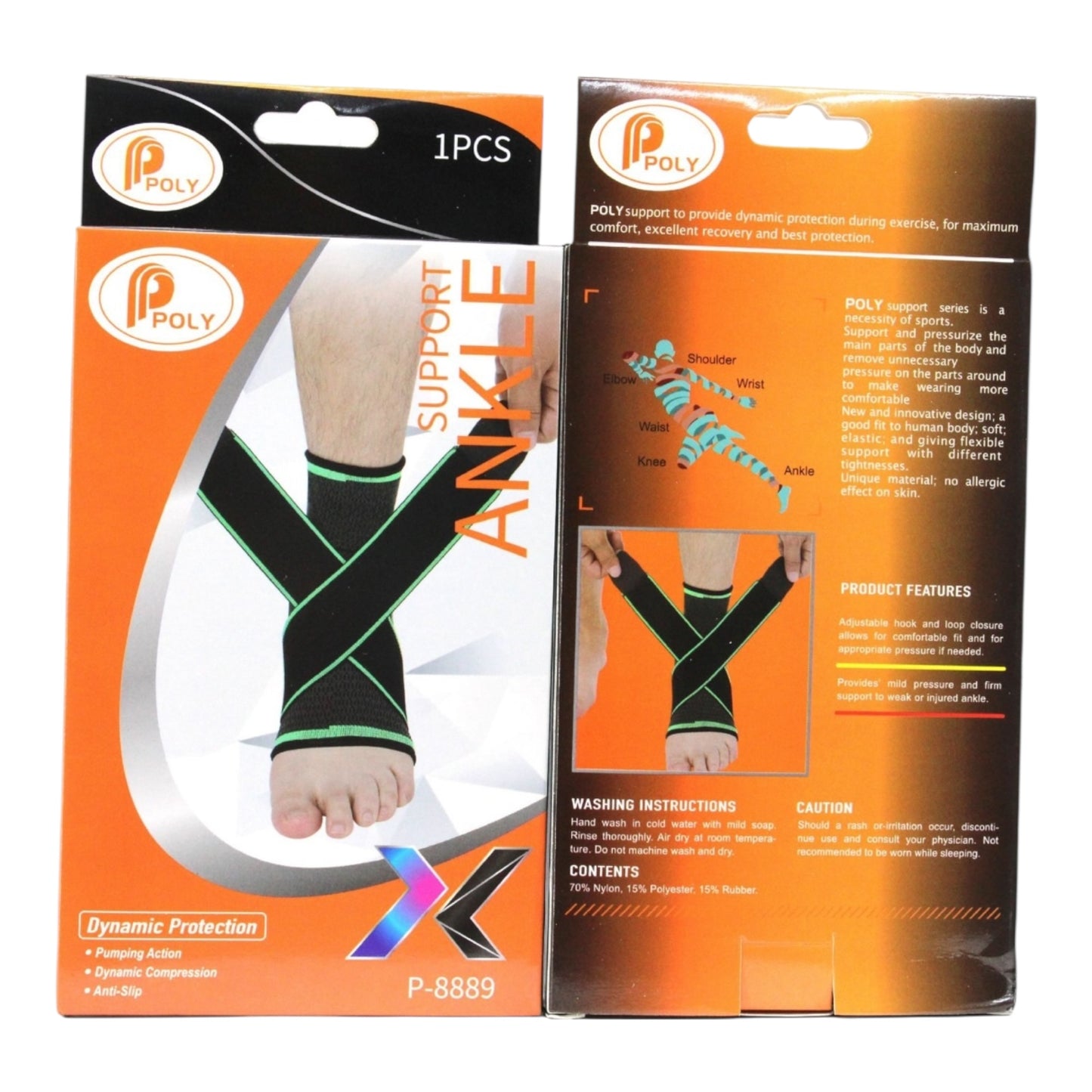 Angel Shopping Elastic Ankle Support Anatomical Elastic Bandage 1pc Black