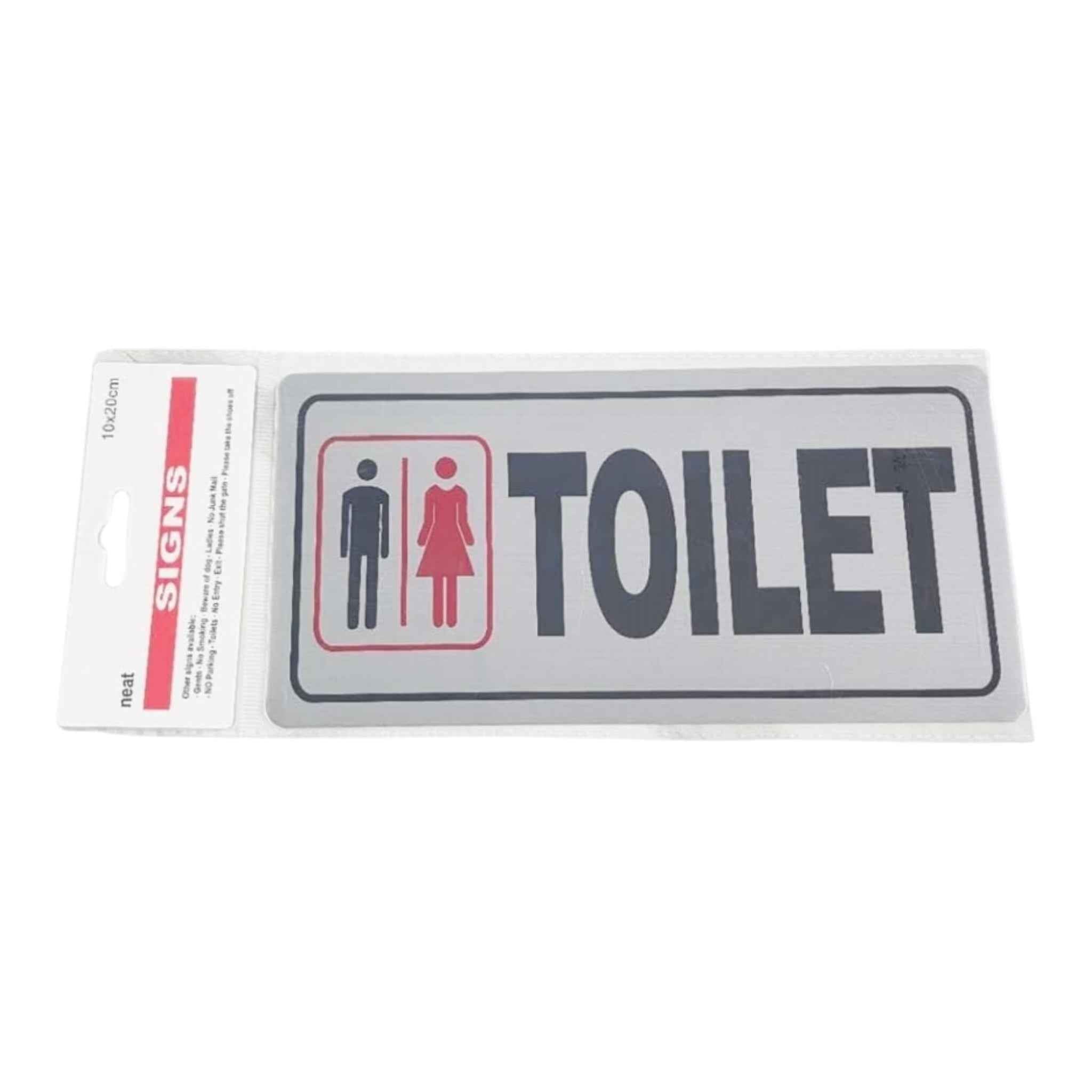 Πινακίδα Αυτοκόλλητη "Toilet " τουαλέτα 1τμχ 10*20cm Μαύρο